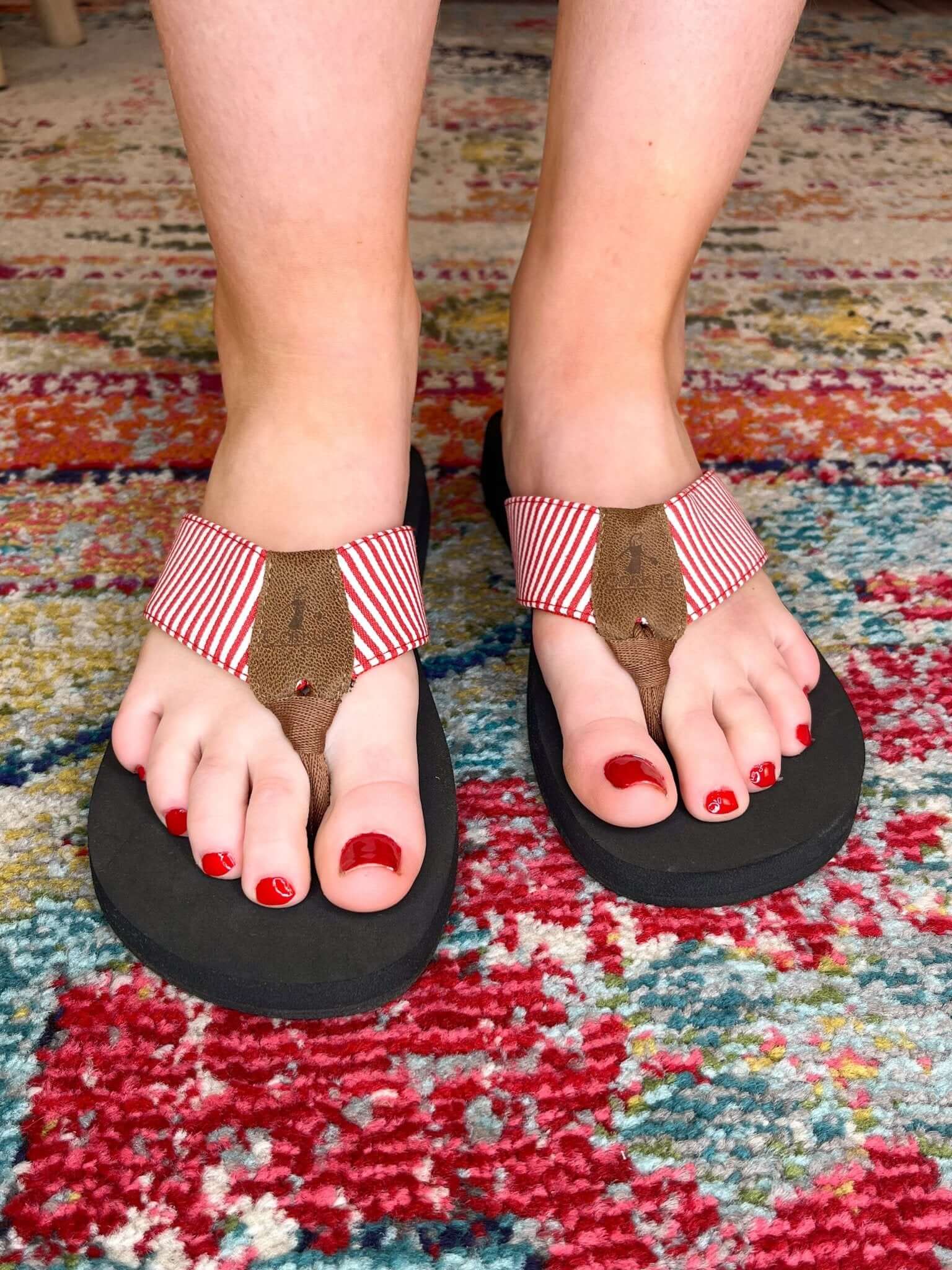 Corky's Footwear Summer Break Flip Flops - Red White Stripe - Lavender Hills BeautyCorkys Footwear41 - 0347 - RWST - 6