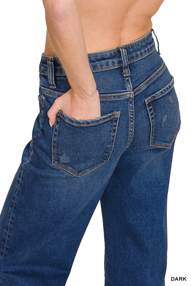 Sunday Blues Mid Rise Wide Leg Jean - Dark Wash - Lavender Hills BeautyZenanaDTP - 9588DD - 25