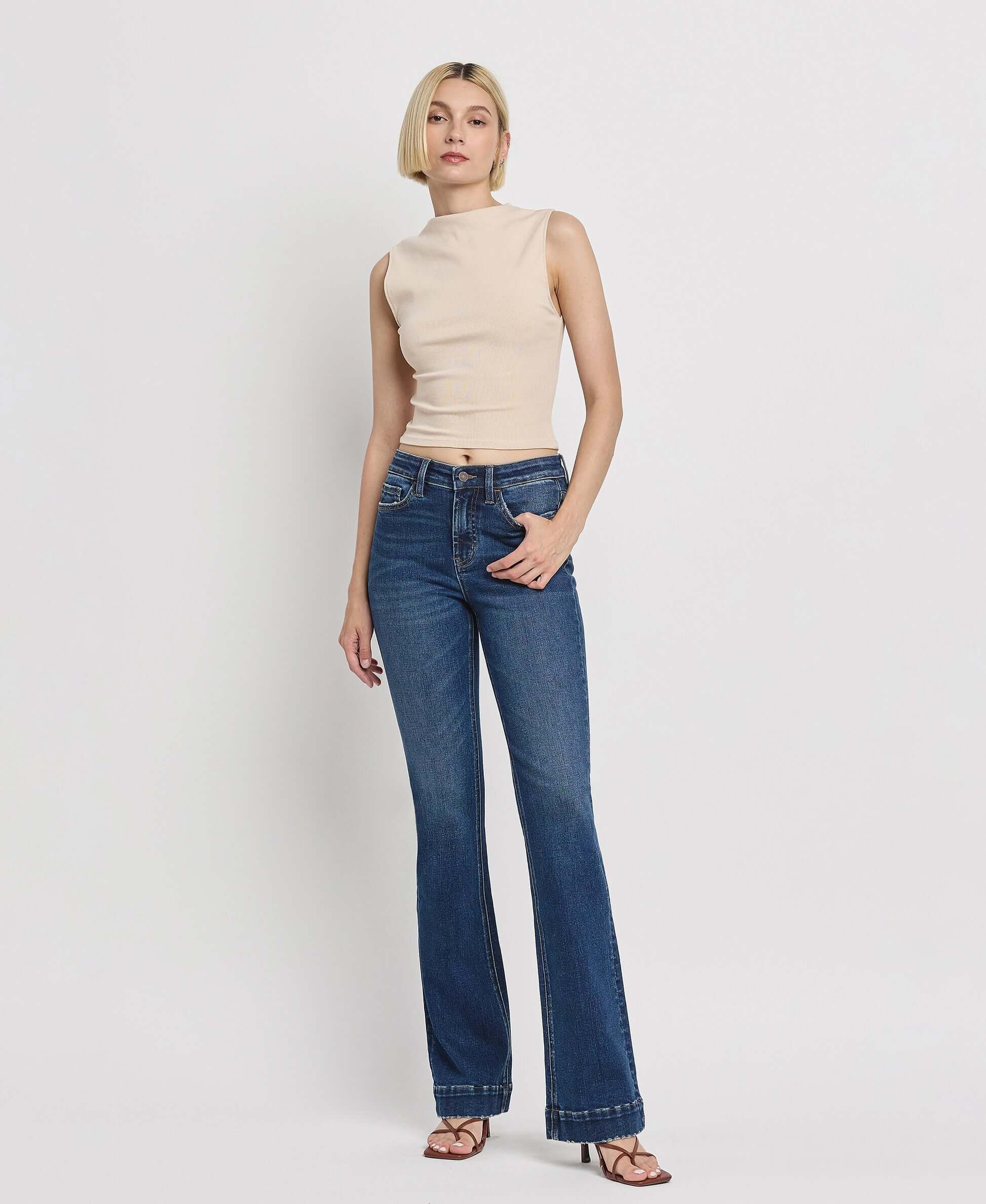 Vervet by Flying Monkey Sustainability High Rise Trouser Fit Boot Cut Jeans Vervet by Flying Monkey