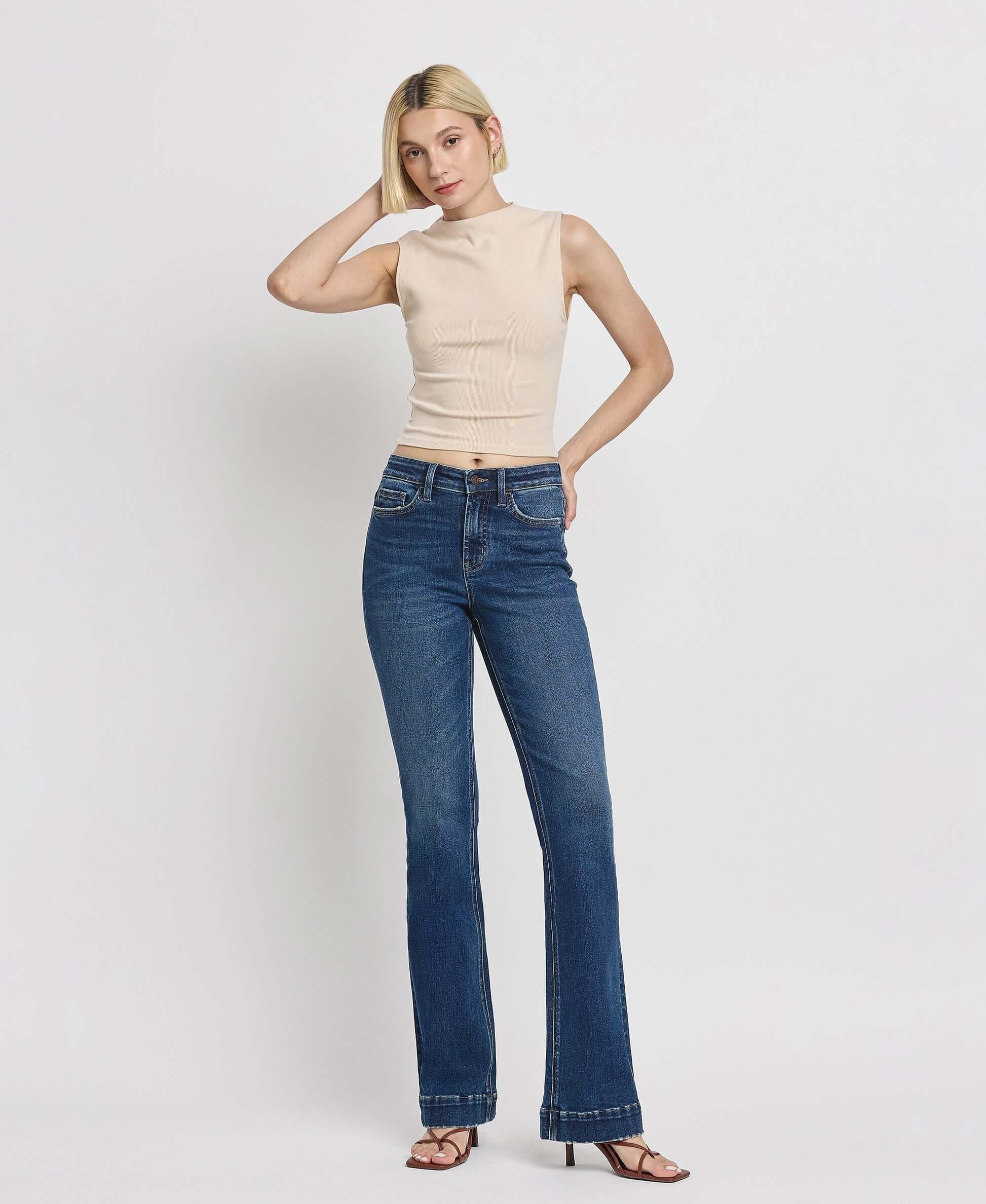 Vervet by Flying Monkey Sustainability High Rise Trouser Fit Boot Cut Jeans Vervet by Flying Monkey
