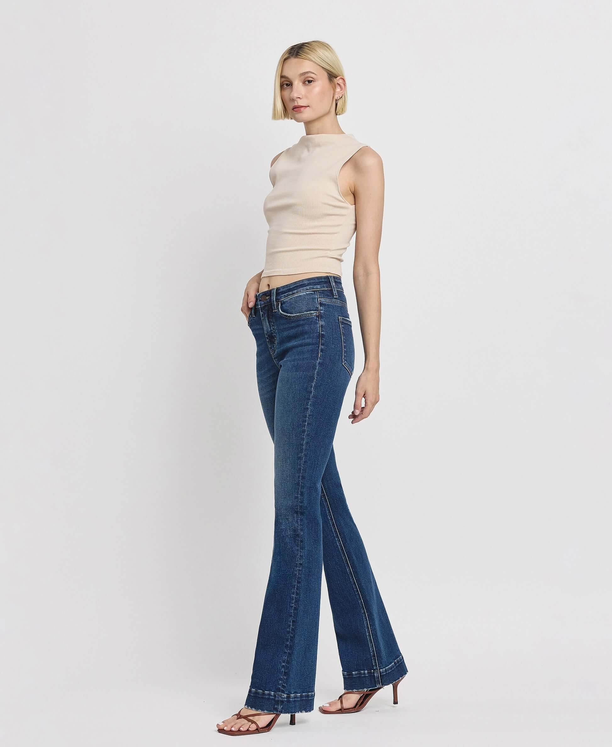 Vervet by Flying Monkey Sustainability High Rise Trouser Fit Boot Cut Jeans Vervet by Flying Monkey