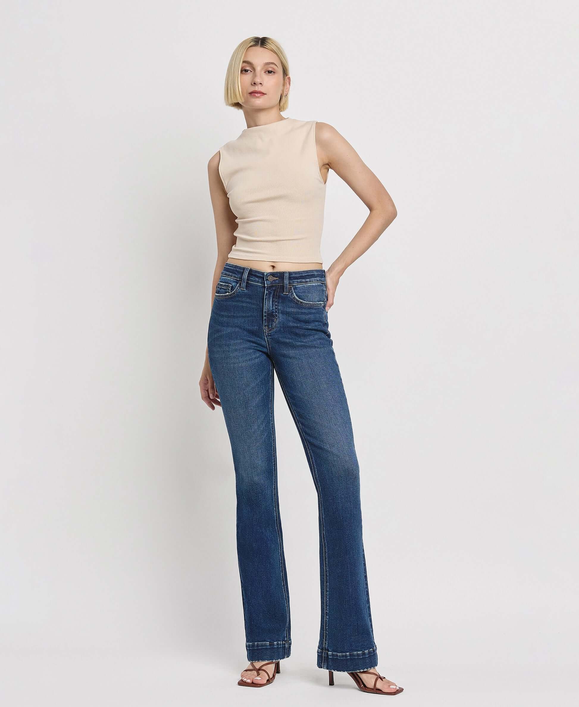 Vervet by Flying Monkey Sustainability High Rise Trouser Fit Boot Cut Jeans Vervet by Flying Monkey