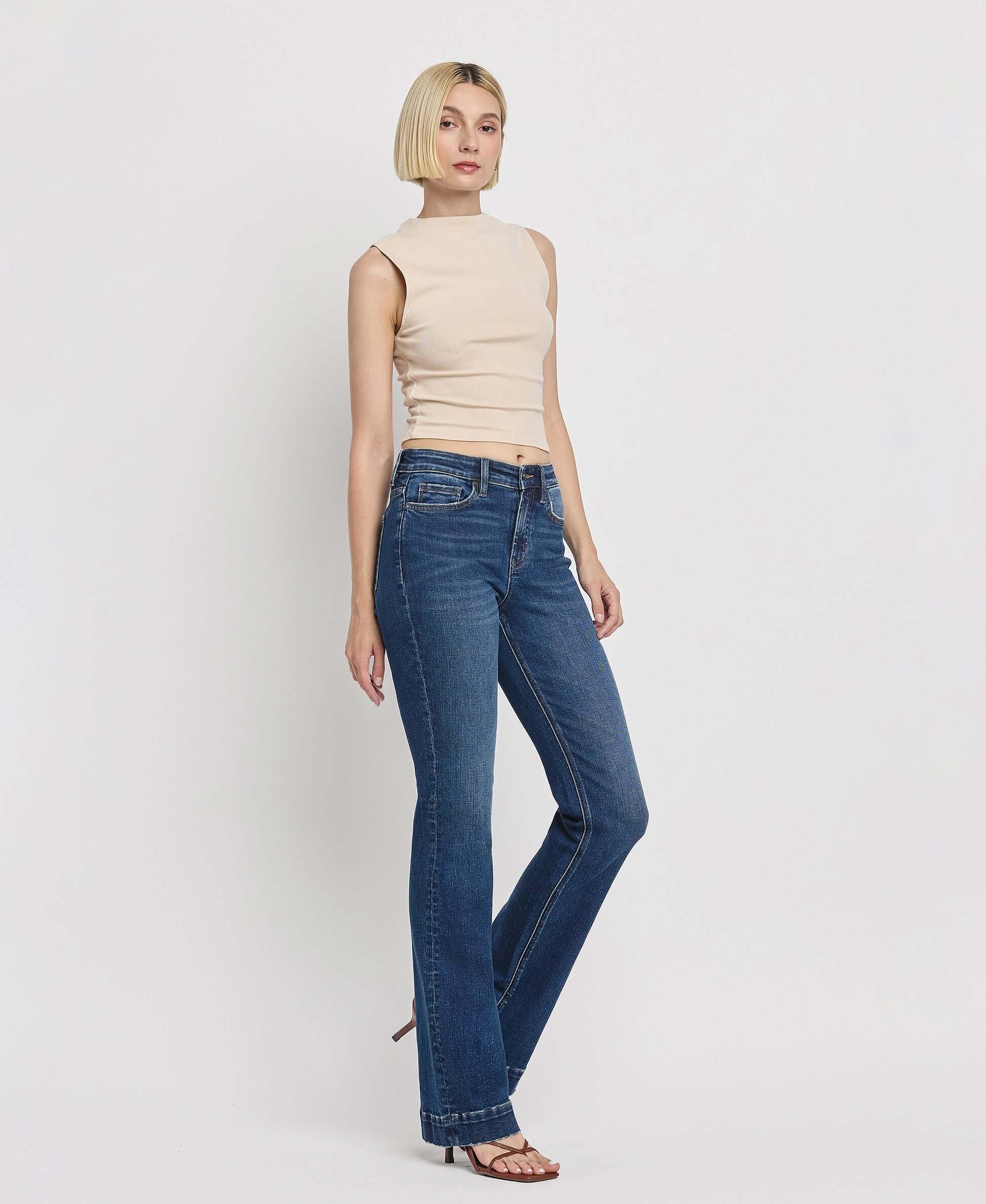Vervet by Flying Monkey Sustainability High Rise Trouser Fit Boot Cut Jeans Vervet by Flying Monkey