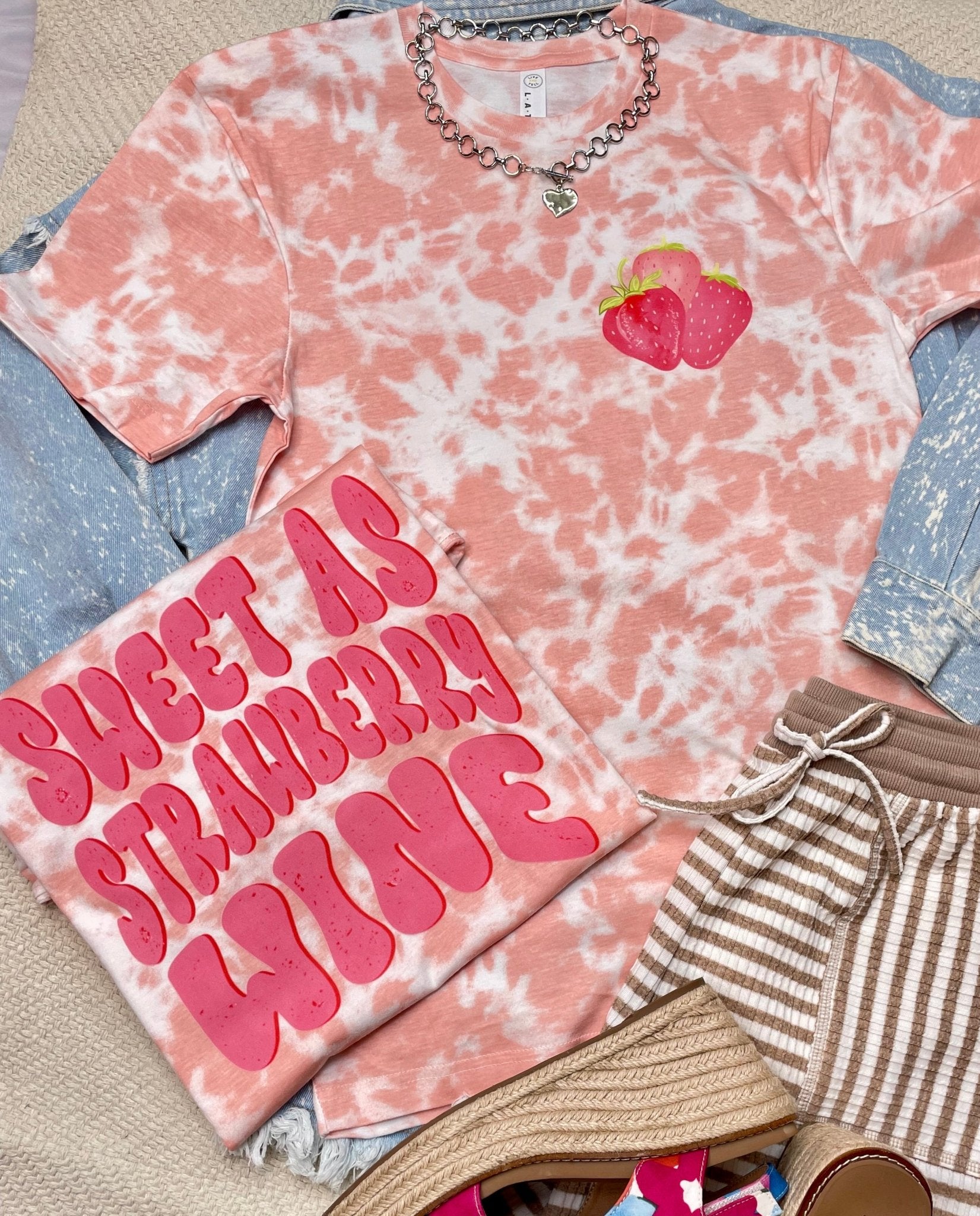 "Sweet As Strawberry Wine" Rose Tie - Dye Graphic Tee - Lavender Hills BeautyLavender Hills Beauty