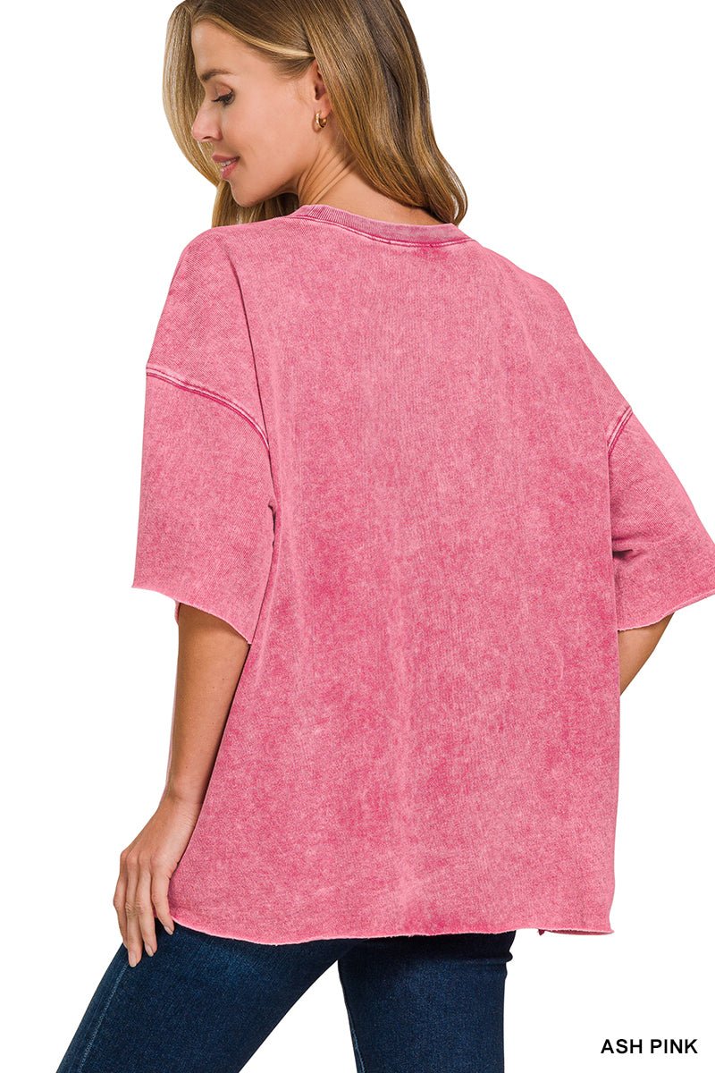 Weekender II Drop Shoulder Extended Sleeve Top - Lavender Hills BeautyZenanaTTW-5255A-APNK-SM