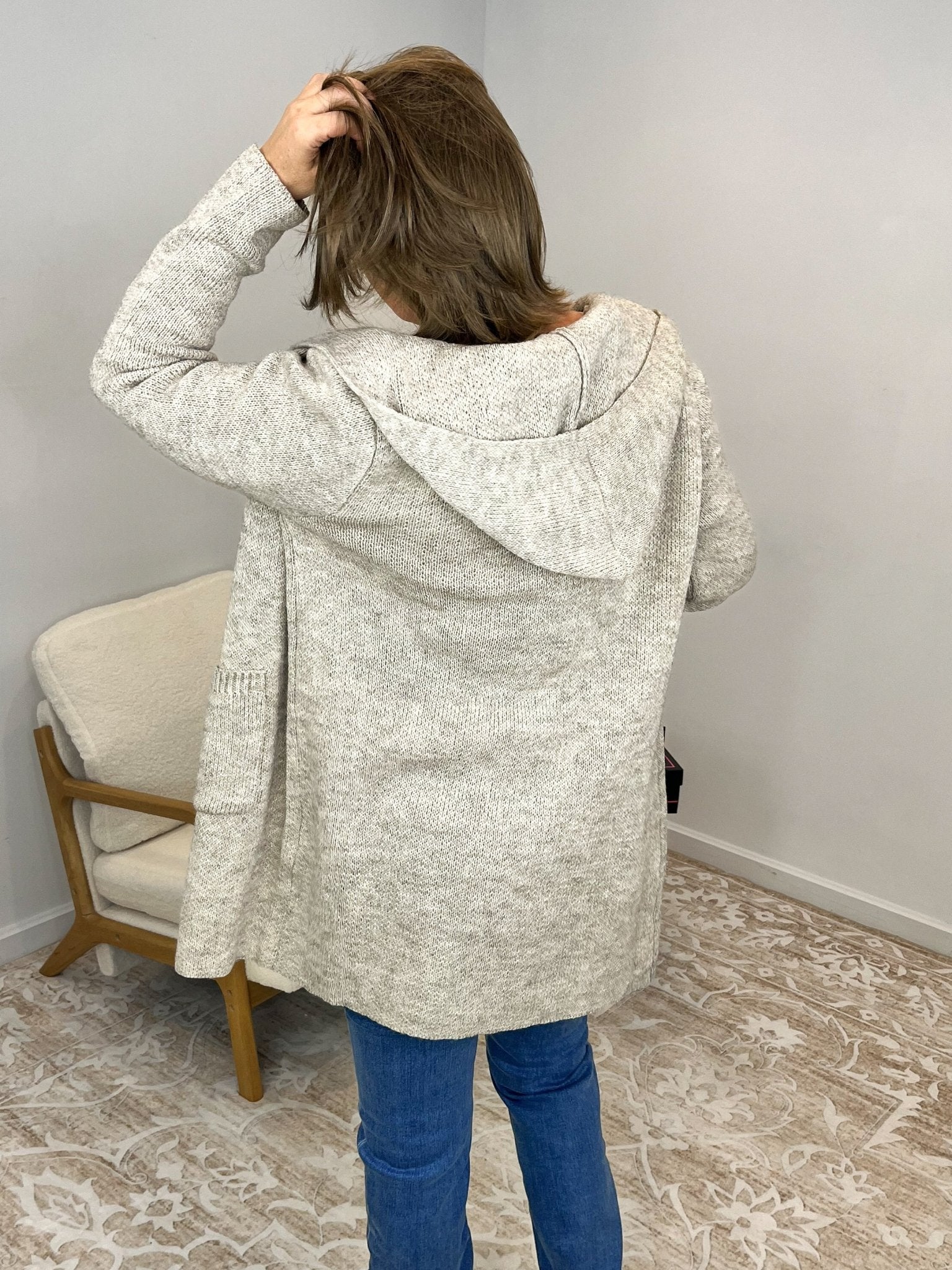 Mocha Hooded Cardigan Sweater - Lavender Hills BeautyZenanaTW - 2199Y - HMCH - S