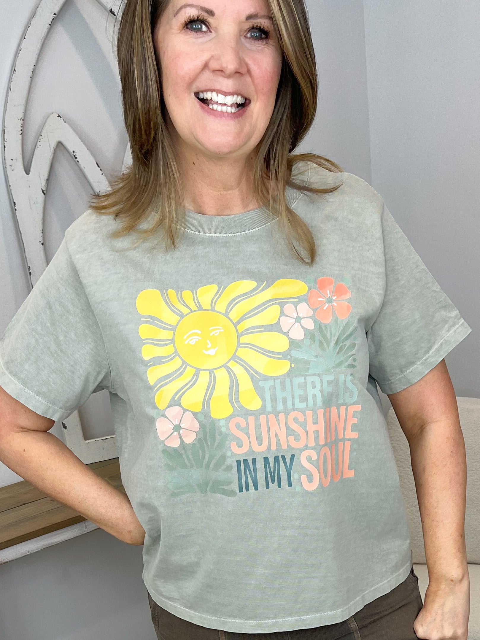 Sunshine In My Soul Vintage Boxy Graphic Tee