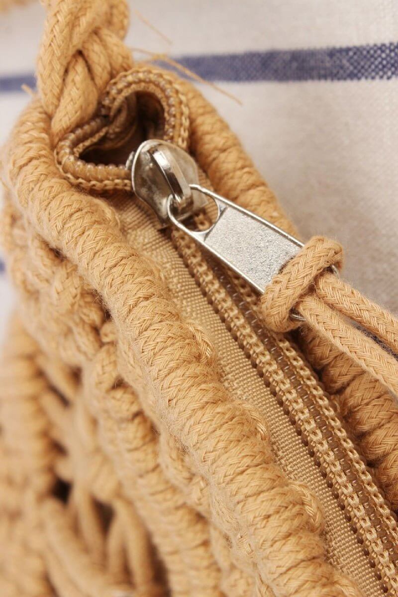 Woven Macrame Shoulder Purse Bag - Lavender Hills BeautyLavender Hills BeautyU-259-