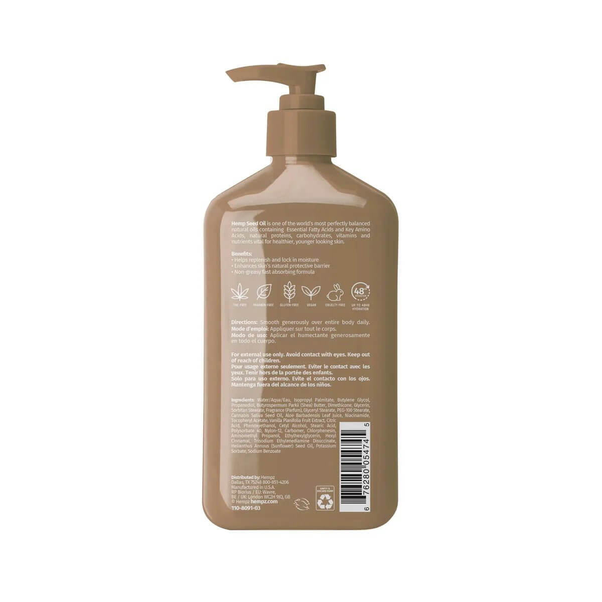 Vanilla Lux Herbal Body Moisturizer with Niacinamide - Lavender Hills BeautyHempz