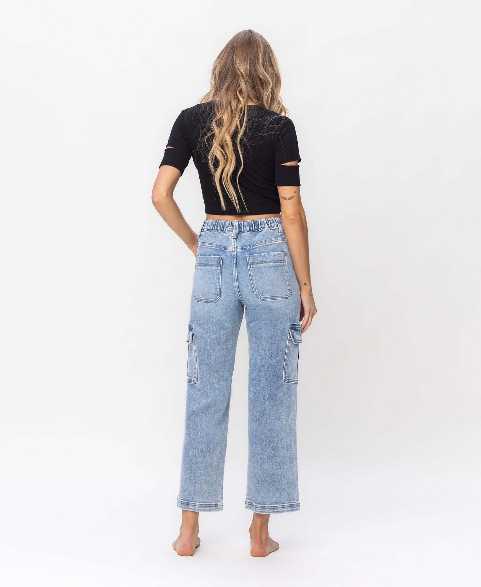 Devin Cargo Dad Ankle Jeans - Lavender Hills BeautyVervet by Flying MonkeyT5926