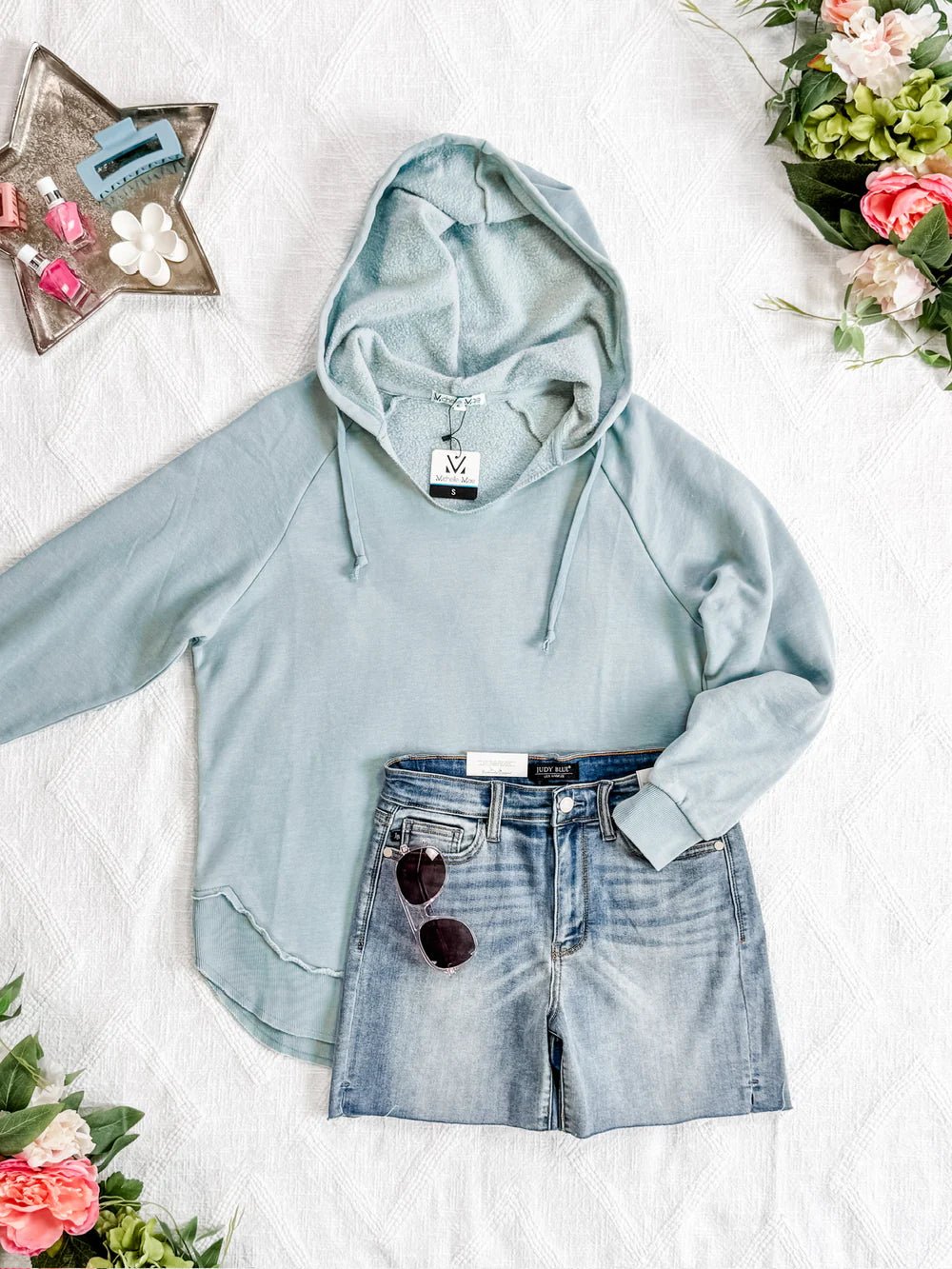 Vintage Wash Beach Hoodie - Seabreeze - Lavender Hills BeautyMichelle Mae