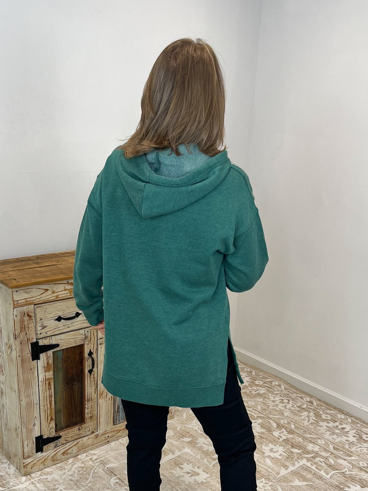 Vintage Wash Hoodie Pullover Sweatshirt - Hunter Green - Lavender Hills BeautyMichelle Mae