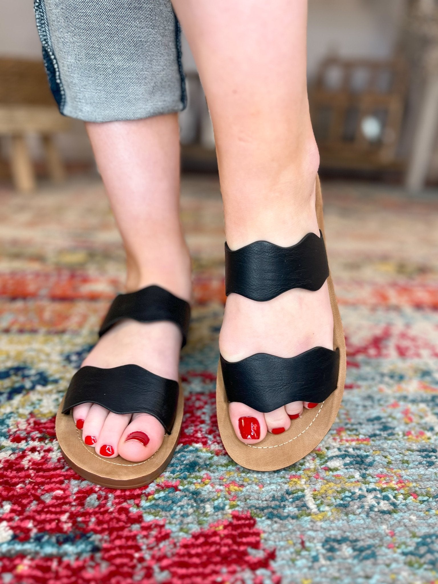 Corky's Footwear Wishy Washy Sandal Slide - Black - Lavender Hills BeautyCorkys Footwear41 - 0407 - BLCK - 6
