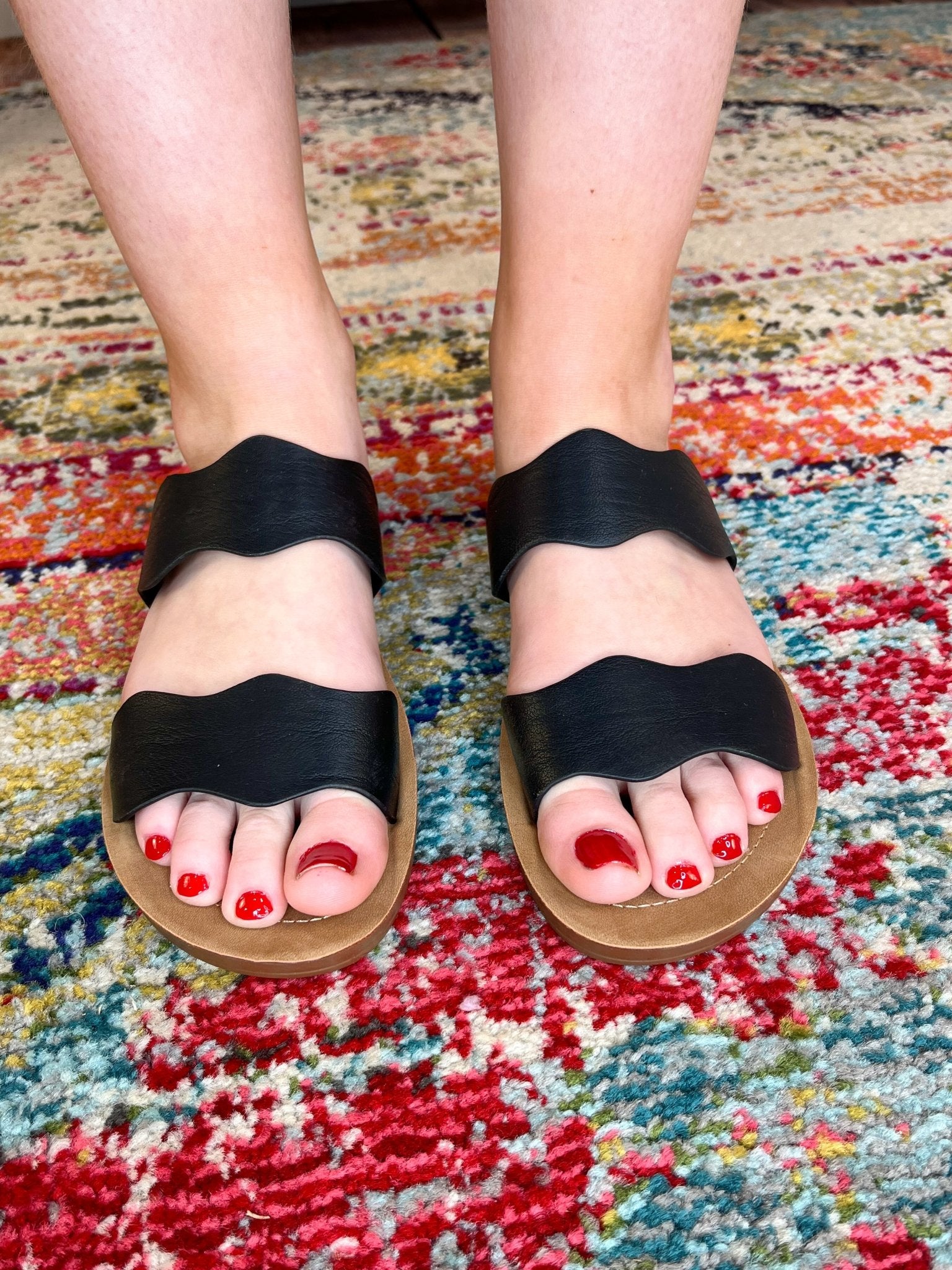 Corky's Footwear Wishy Washy Sandal Slide - Black - Lavender Hills BeautyCorkys Footwear41 - 0407 - BLCK - 6
