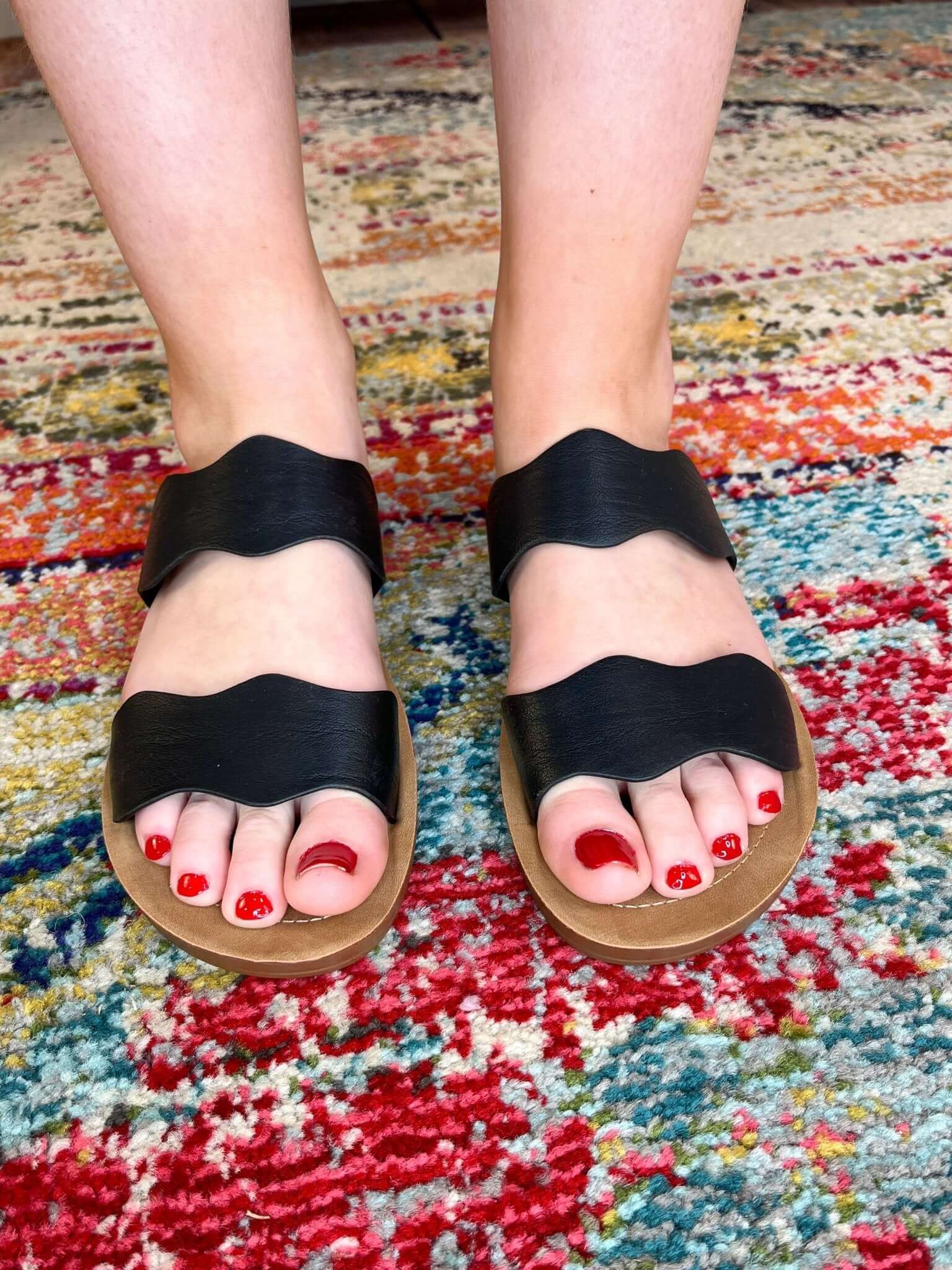 Corky's Footwear Wishy Washy Sandal Slide - Black - Lavender Hills BeautyCorkys Footwear41 - 0407 - BLCK - 6