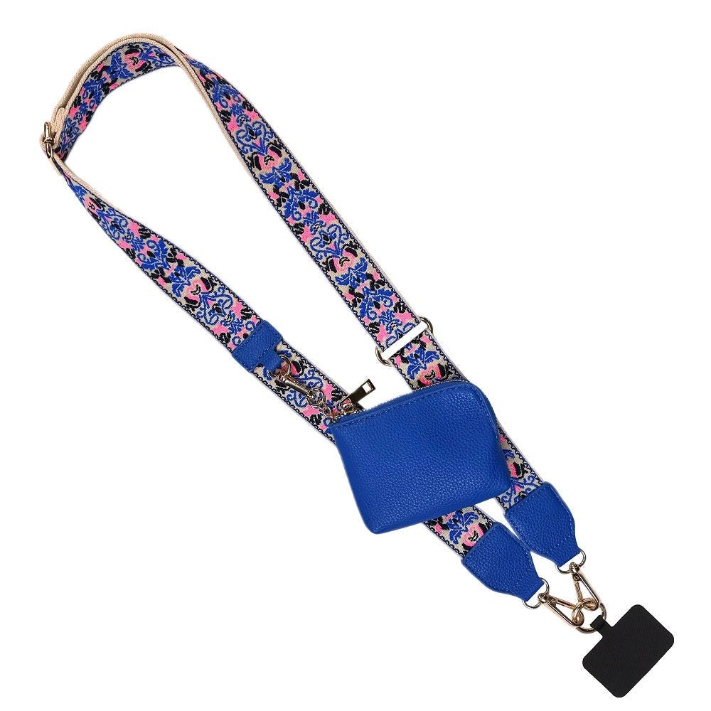 Clip & Go Strap w/RFID Pouch Brocade Pattern - Bright Blue - Lavender Hills BeautySave The GirlsCG-1064BP