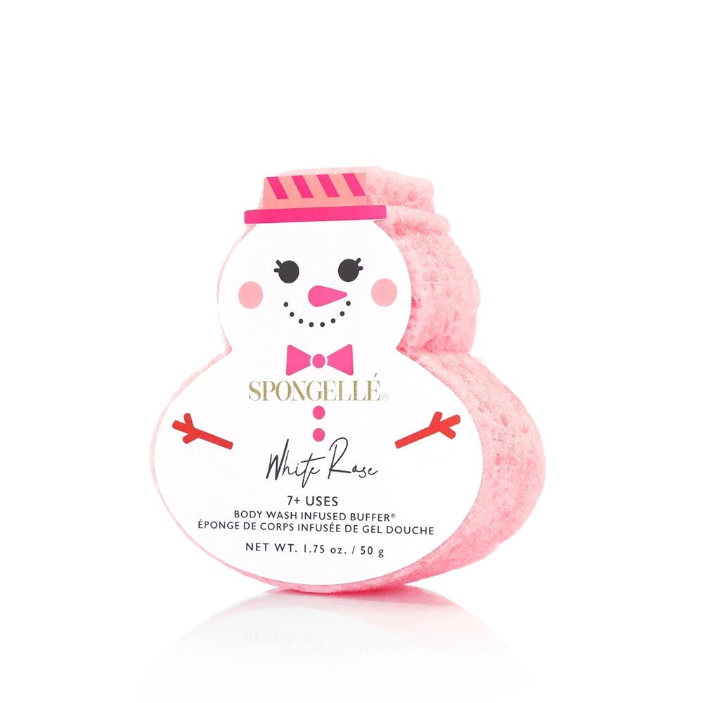 Snowman Holiday Buffer Christmas Body Wash Infused Sponge - Lavender Hills BeautySpongelleAST-HOLSMAP3-4
