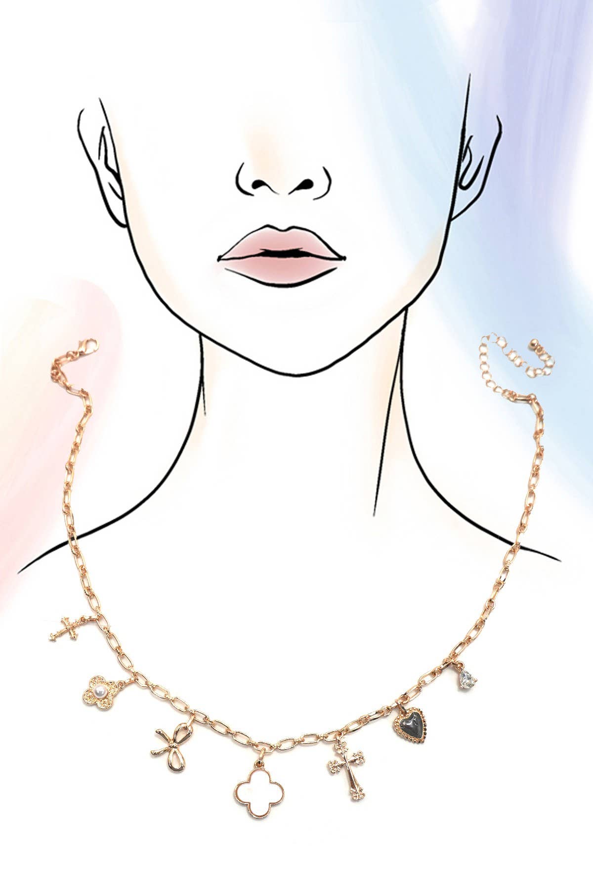 Keepsake Gold Charm Necklace - Lavender Hills BeautyJosslyn by Wall to Wall80N91988