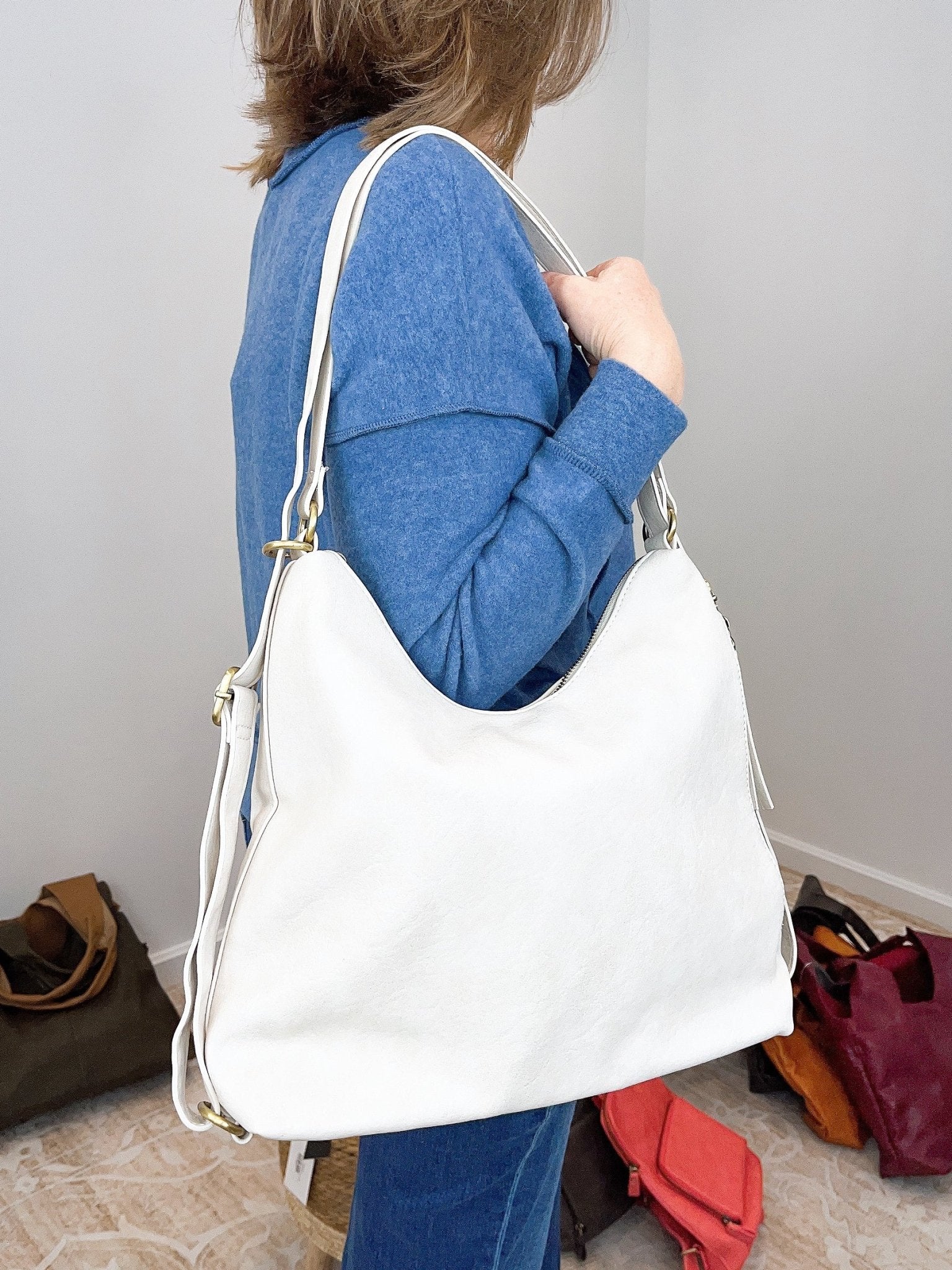 Duo Carryall Convertible Backpack Hobo Purse - Lavender Hills BeautyJoy SusanL8195-00