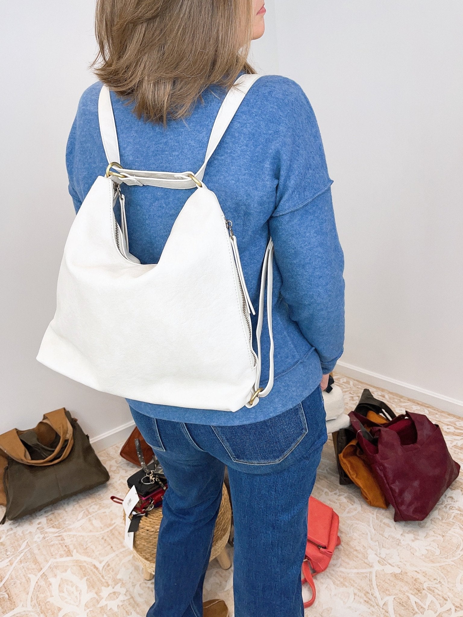 Duo Carryall Convertible Backpack Hobo Purse - Lavender Hills BeautyJoy SusanL8195-00