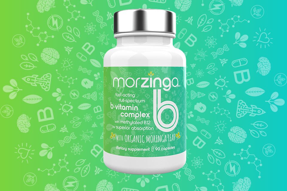 Morzinga B Vitamin B Complex 90ct Bottle w/ Organic Moringa - Lavender Hills Beautythinagain