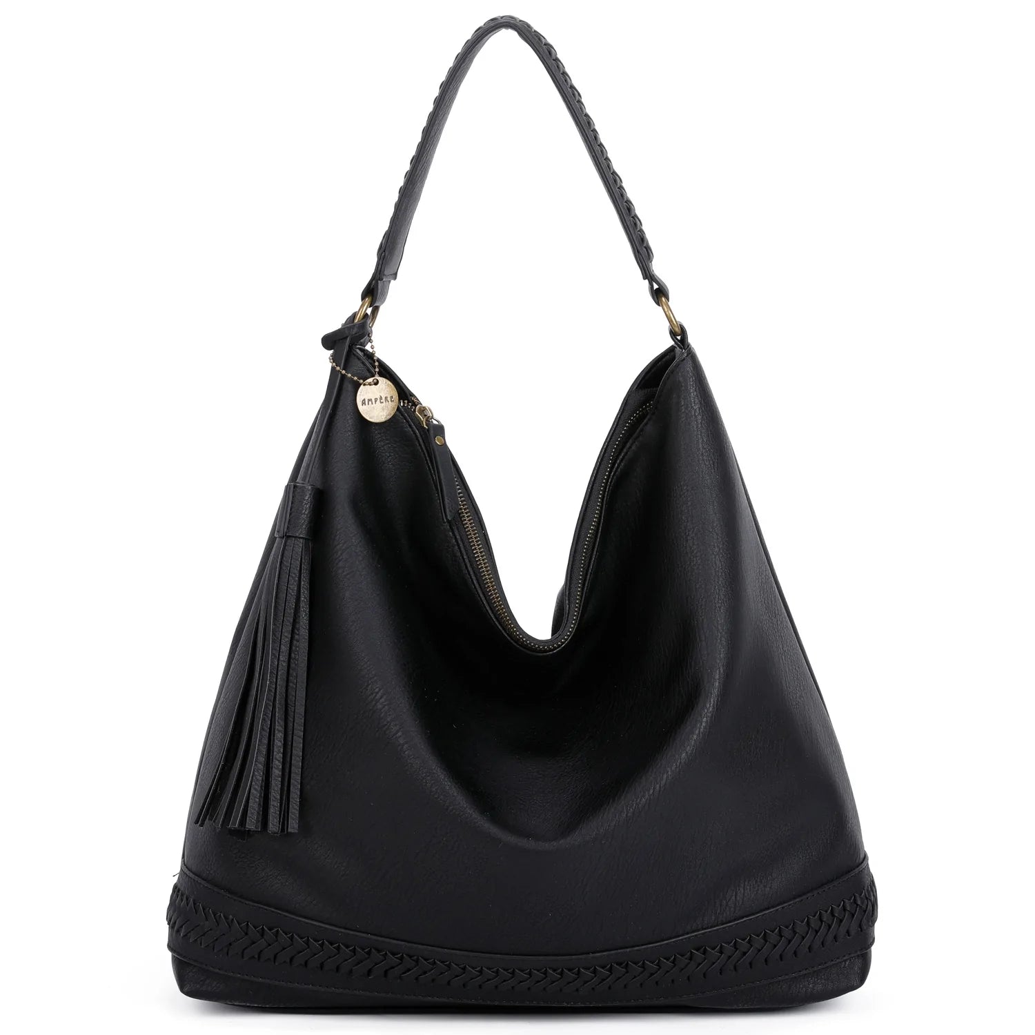 Aida Hobo Purse - Black | Vegan Leather - Lavender Hills BeautyAmpere Creations