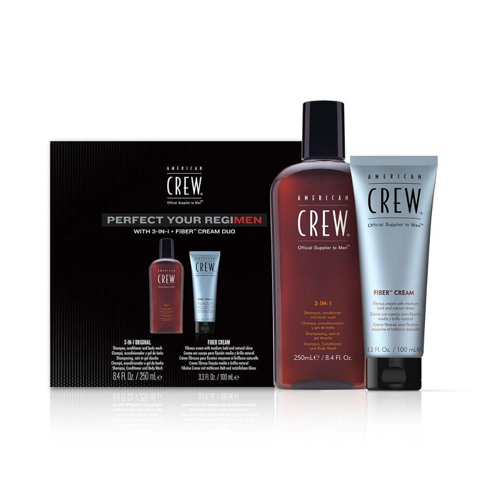 American Crew Men's Regimen 3-in-1 & Fiber Cream Duo - Lavender Hills BeautySalonCentric