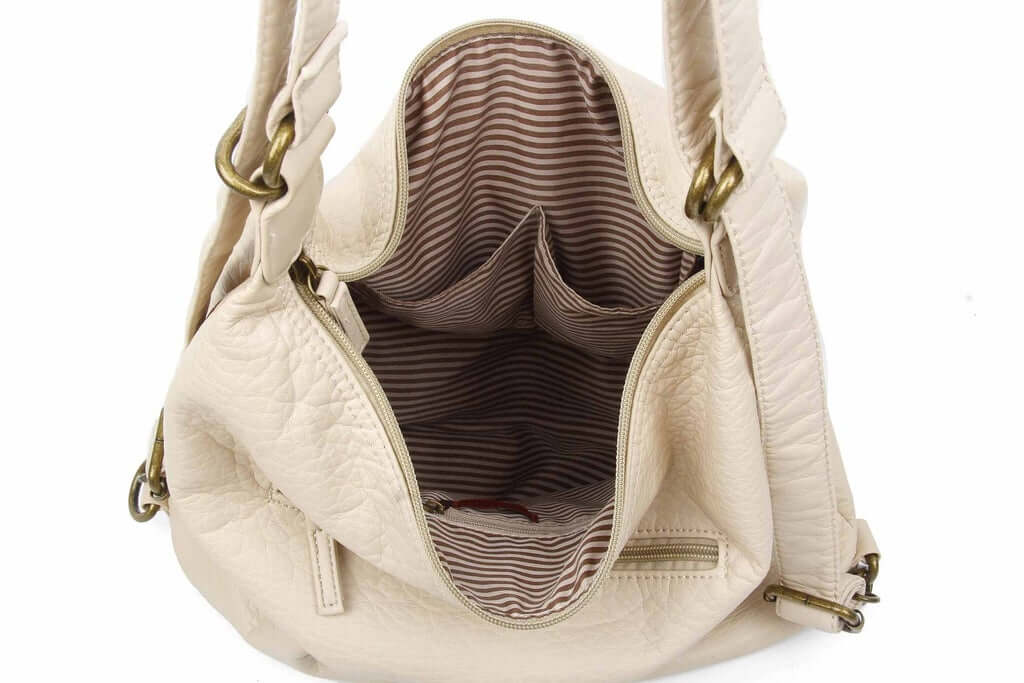 Andee Convertible Crossbody Backpack - Taupe | Vegan Leather - Lavender Hills BeautyAmpere Creations