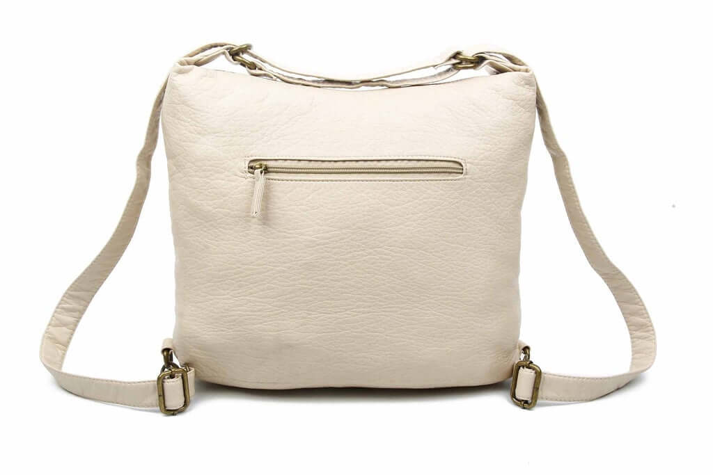 Andee Convertible Crossbody Backpack - Taupe | Vegan Leather - Lavender Hills BeautyAmpere Creations