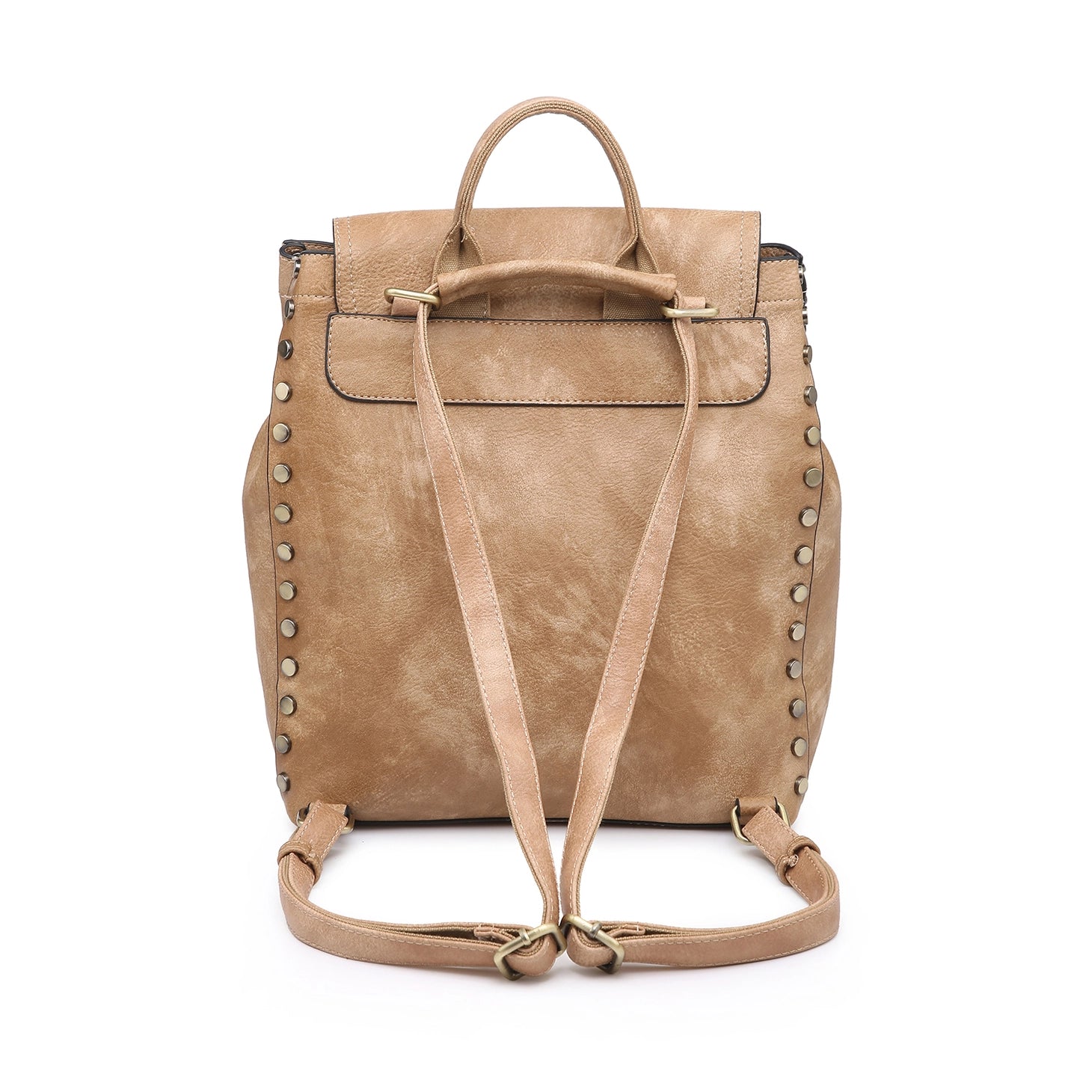 Bex Distressed Backpack - Tan | Vegan Leather - Lavender Hills BeautyJen & CoM1841DS-TN