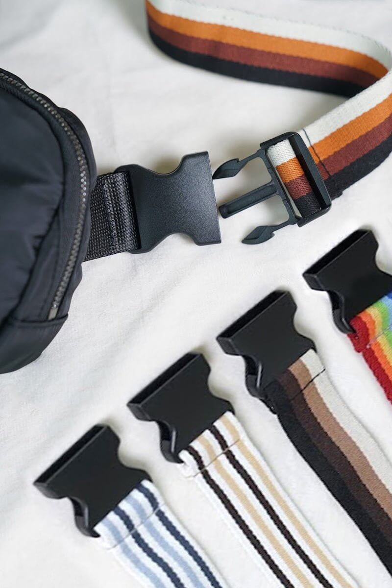 Black Belt Bag with 5 Extension Strap Set - Lavender Hills BeautyZenanaWB-42B