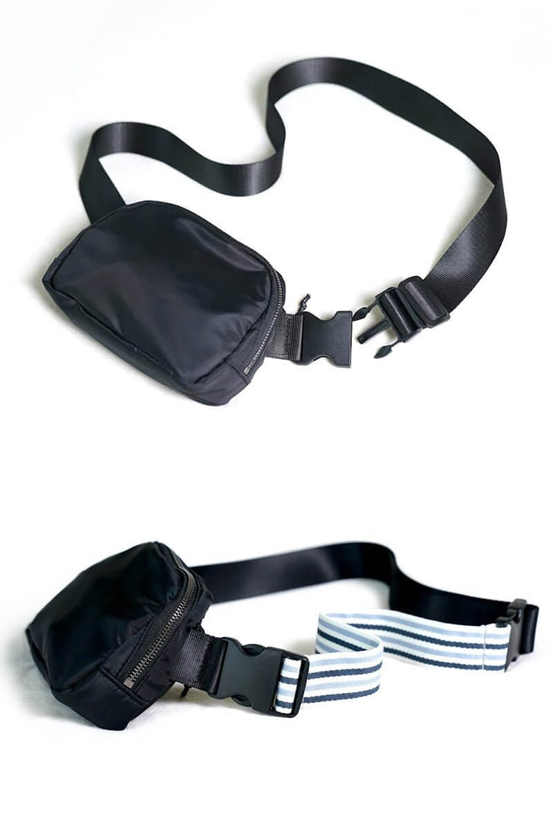 Black Belt Bag with 5 Extension Strap Set - Lavender Hills BeautyZenanaWB-42B