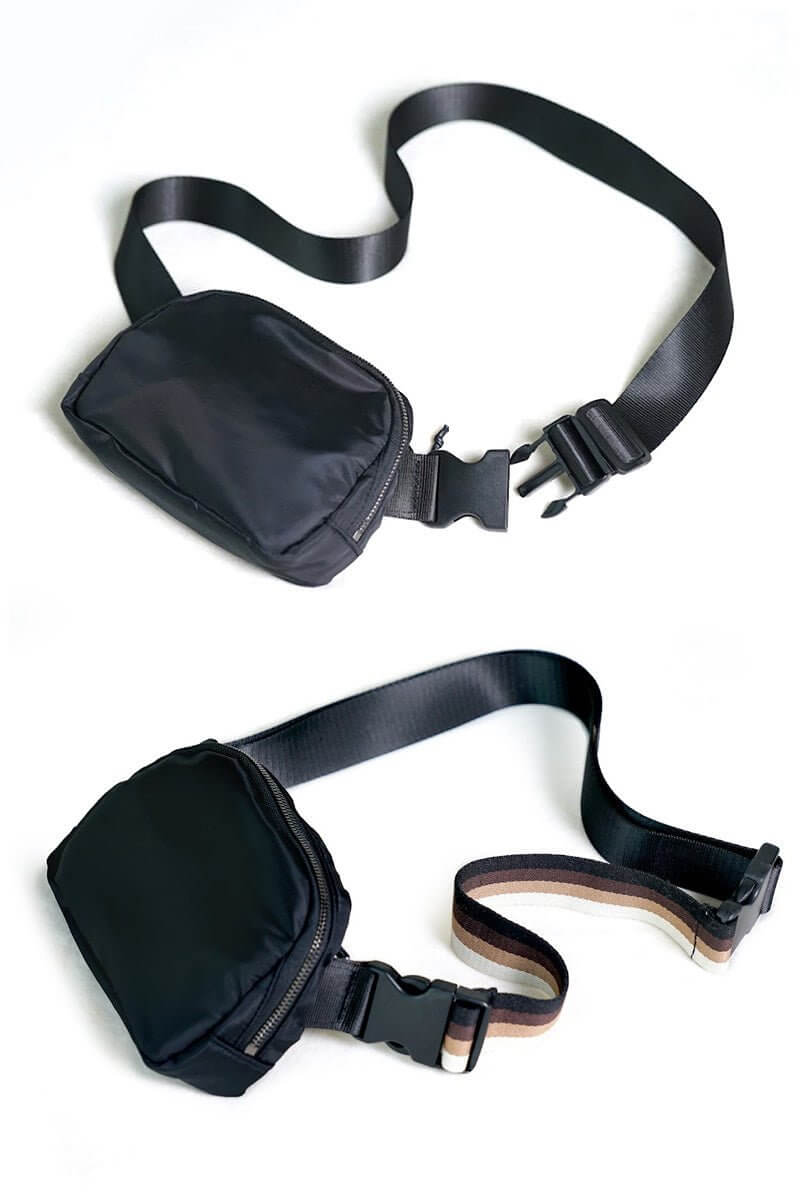Black Belt Bag with 5 Extension Strap Set - Lavender Hills BeautyZenanaWB-42B