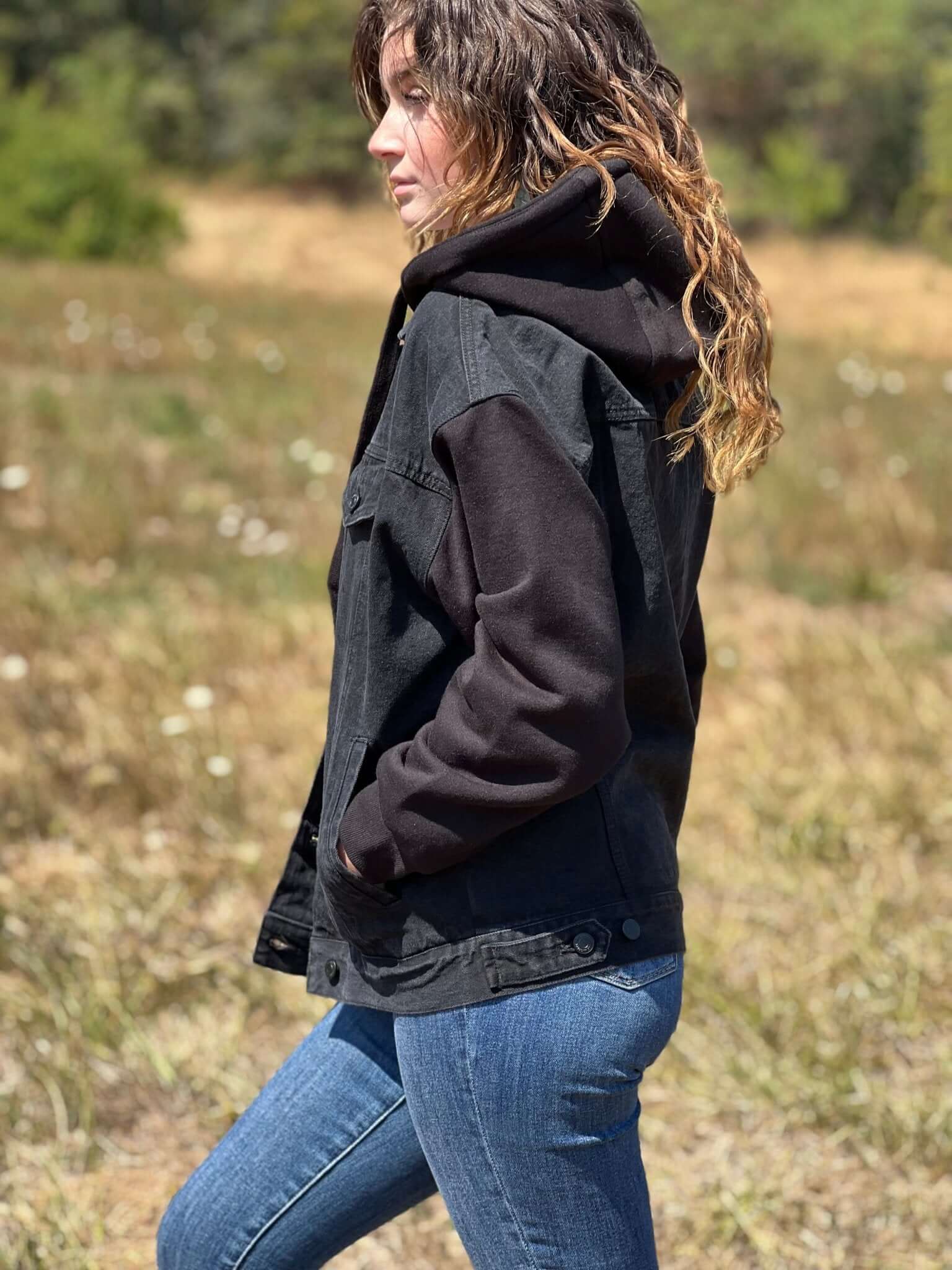 Boyfriend Hooded Denim Jacket by KanCan - Lavender Hills BeautyKan Can USAKC2001BK