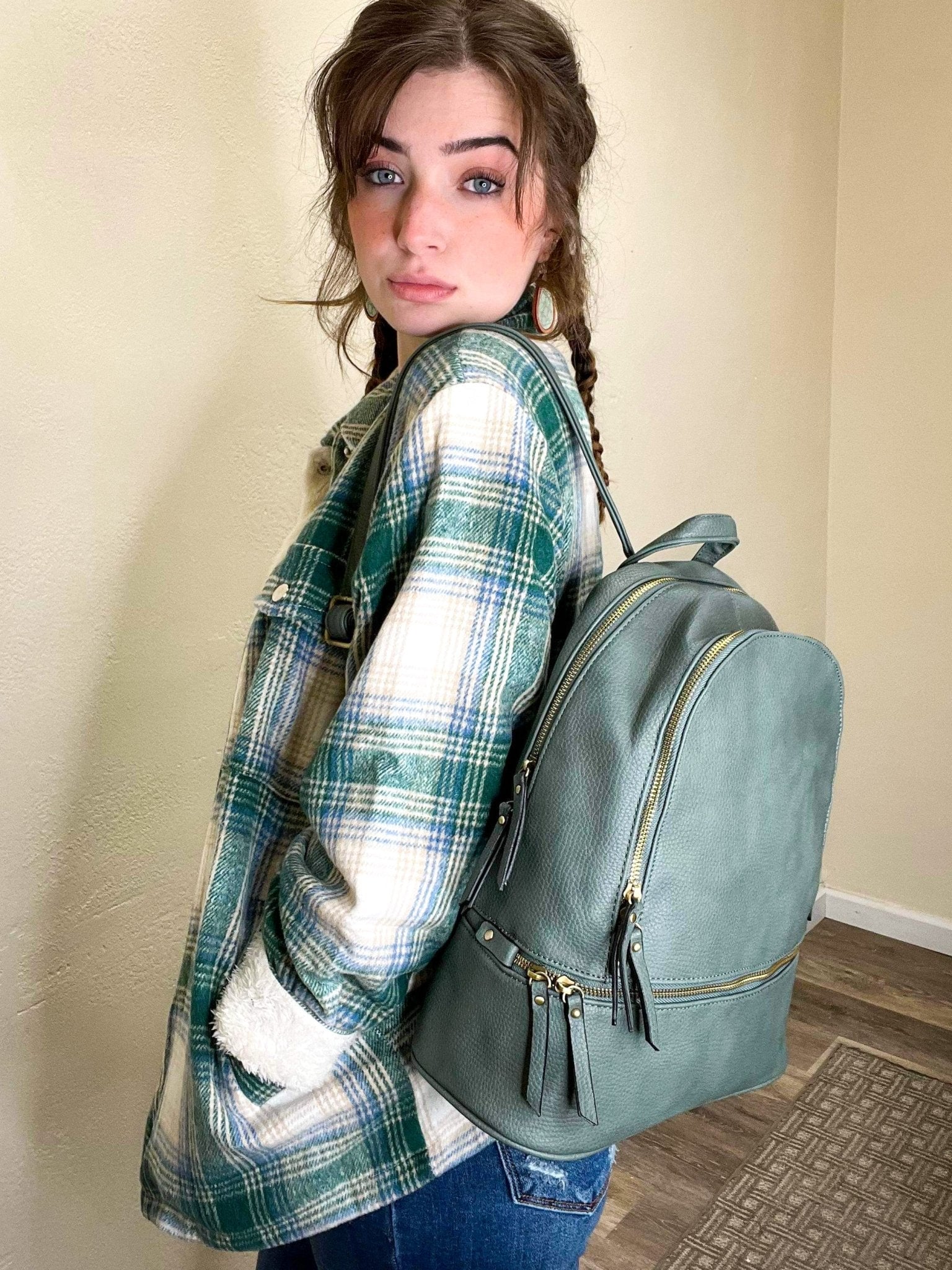 Blake Backpack - Slate | Vegan Leather - Lavender Hills BeautyJen & CoBP1761-SLT