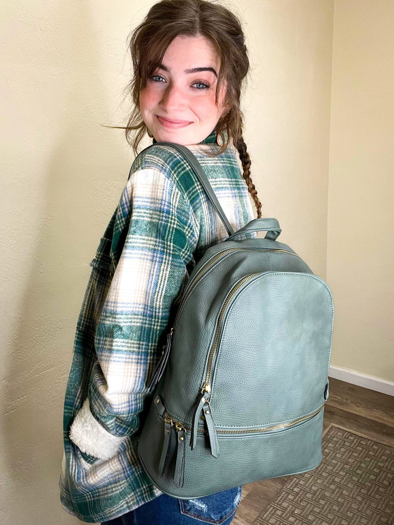 Blake Backpack - Slate | Vegan Leather - Lavender Hills BeautyJen & CoBP1761-SLT