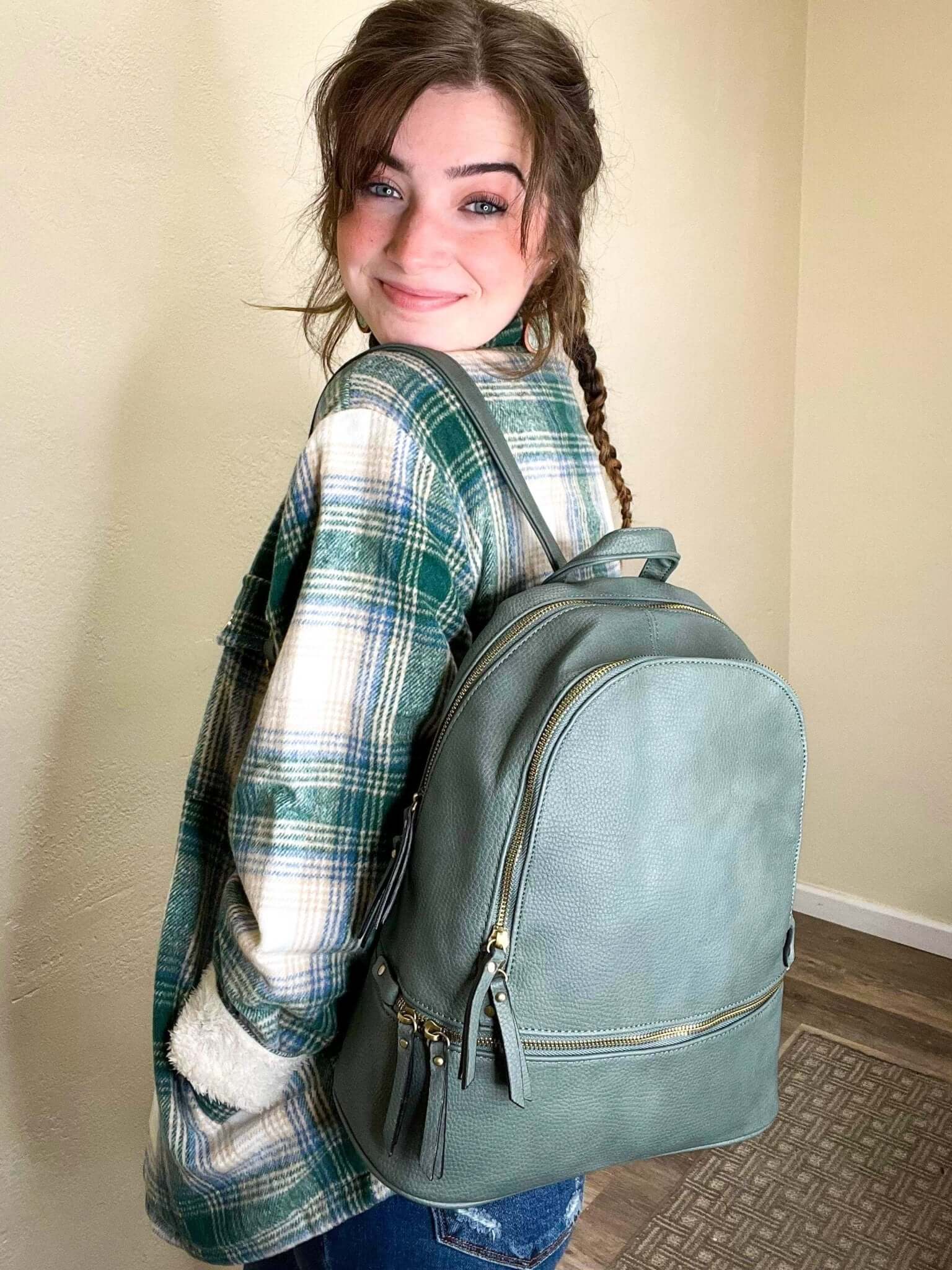 Blake Backpack - Slate | Vegan Leather - Lavender Hills BeautyJen & CoBP1761-SLT
