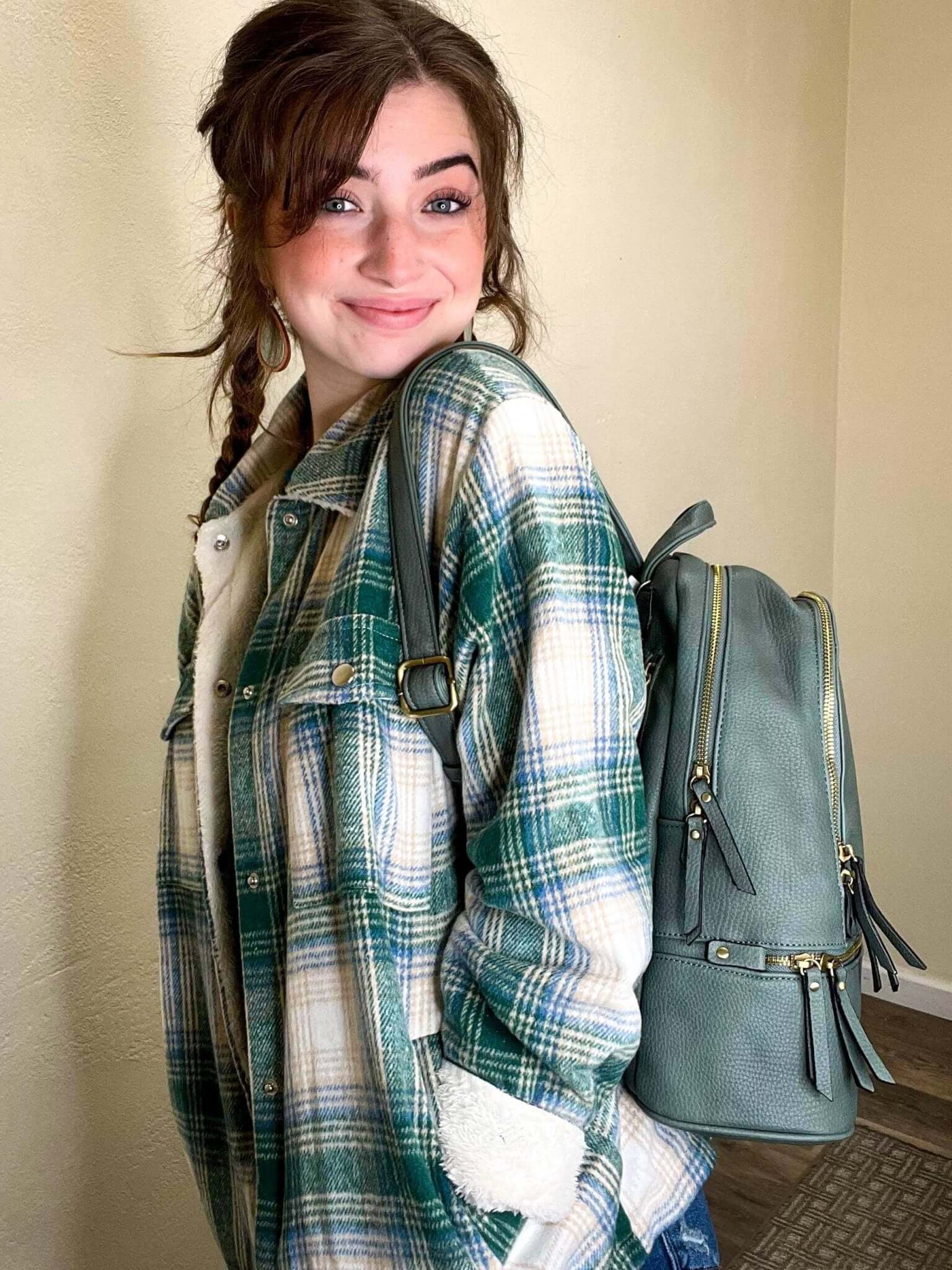 Blake Backpack - Slate | Vegan Leather - Lavender Hills BeautyJen & CoBP1761-SLT
