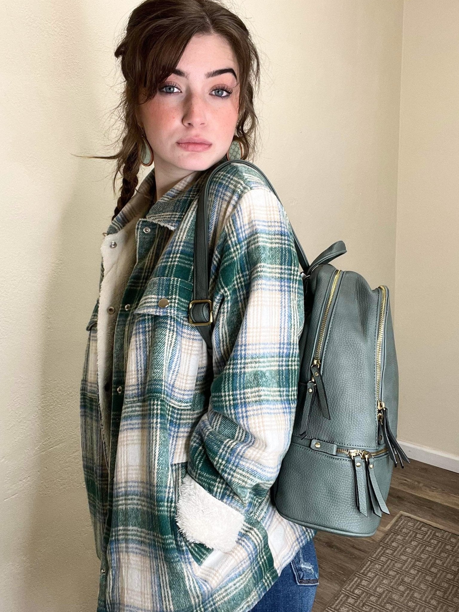 Blake Backpack - Slate | Vegan Leather - Lavender Hills BeautyJen & CoBP1761-SLT