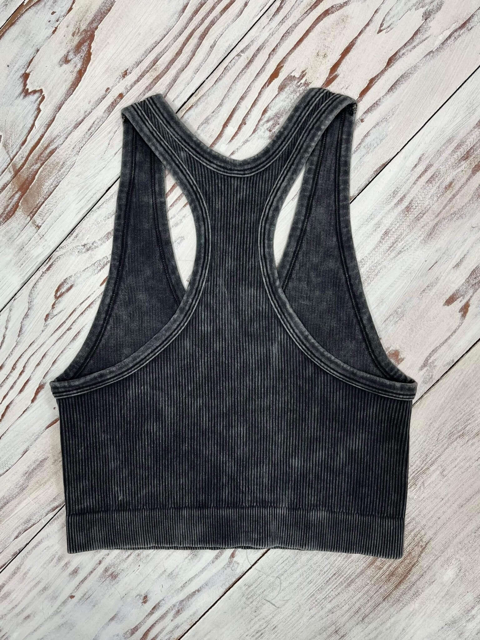 Bombshell V-Neck Racerback Brami Cropped Tank Top - Ash Grey - Lavender Hills BeautyZenana