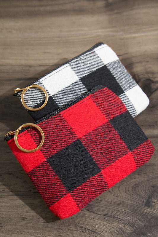 Buffalo Check Coin Purse - 2 Colors Available - Lavender Hills BeautyUrbanista