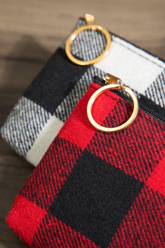 Buffalo Check Coin Purse - 2 Colors Available - Lavender Hills BeautyUrbanista