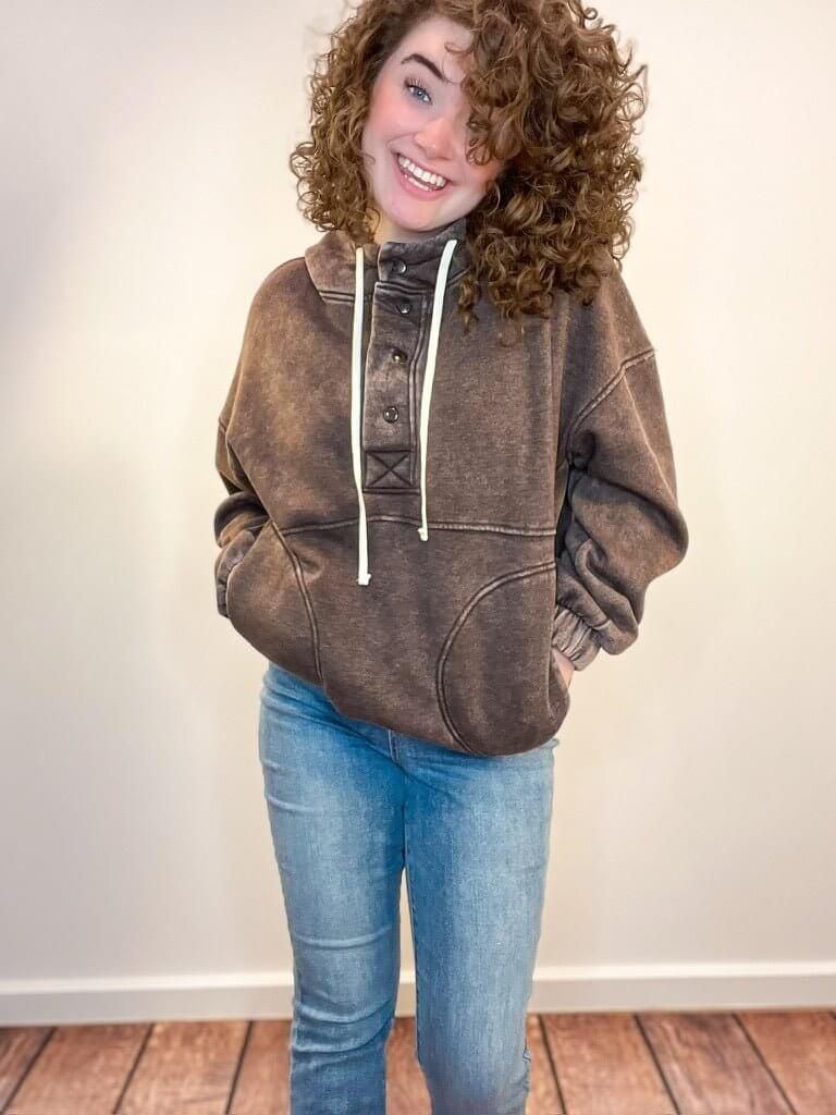 Fleece Pocket Hoodie Pullover Sweatshirt - Lavender Hills BeautyZenana