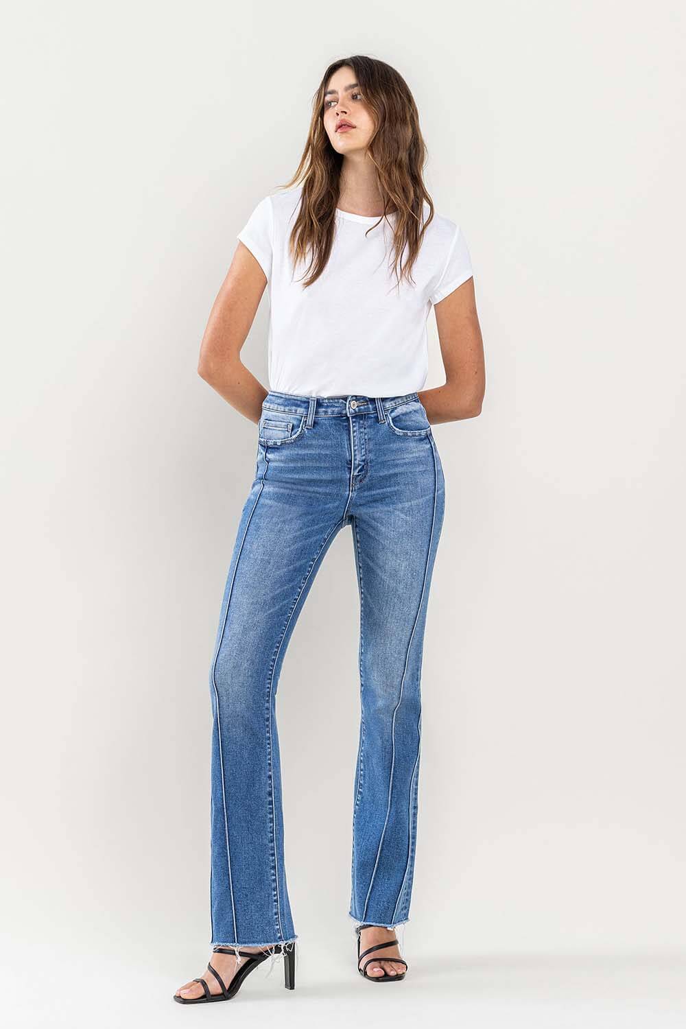 Cherish Seam Detail Bootcut Jeans | Vervet by Flying Monkey | T6088 - Lavender Hills BeautyVervet