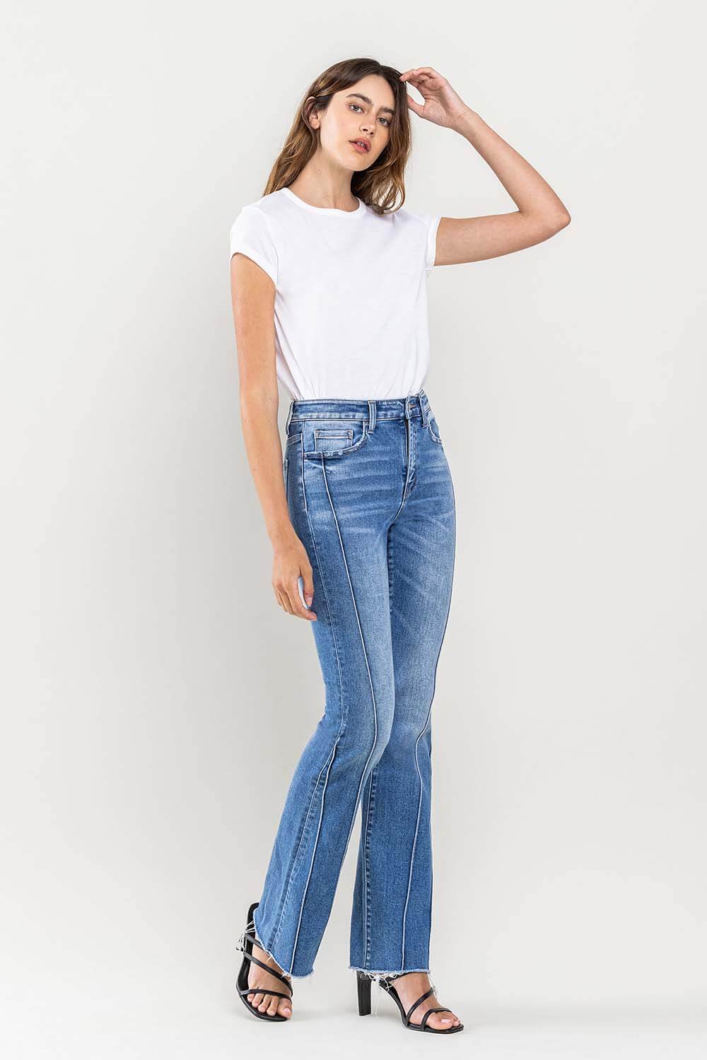 Cherish Seam Detail Bootcut Jeans | Vervet by Flying Monkey | T6088 - Lavender Hills BeautyVervet