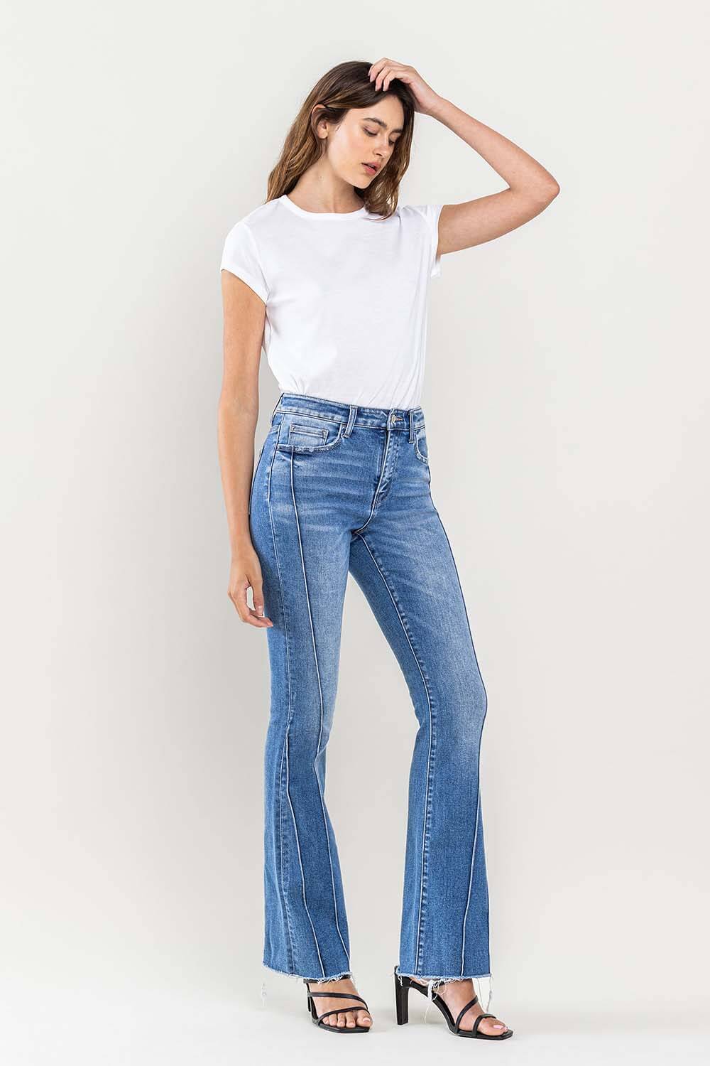 Cherish Seam Detail Bootcut Jeans | Vervet by Flying Monkey | T6088 - Lavender Hills BeautyVervet