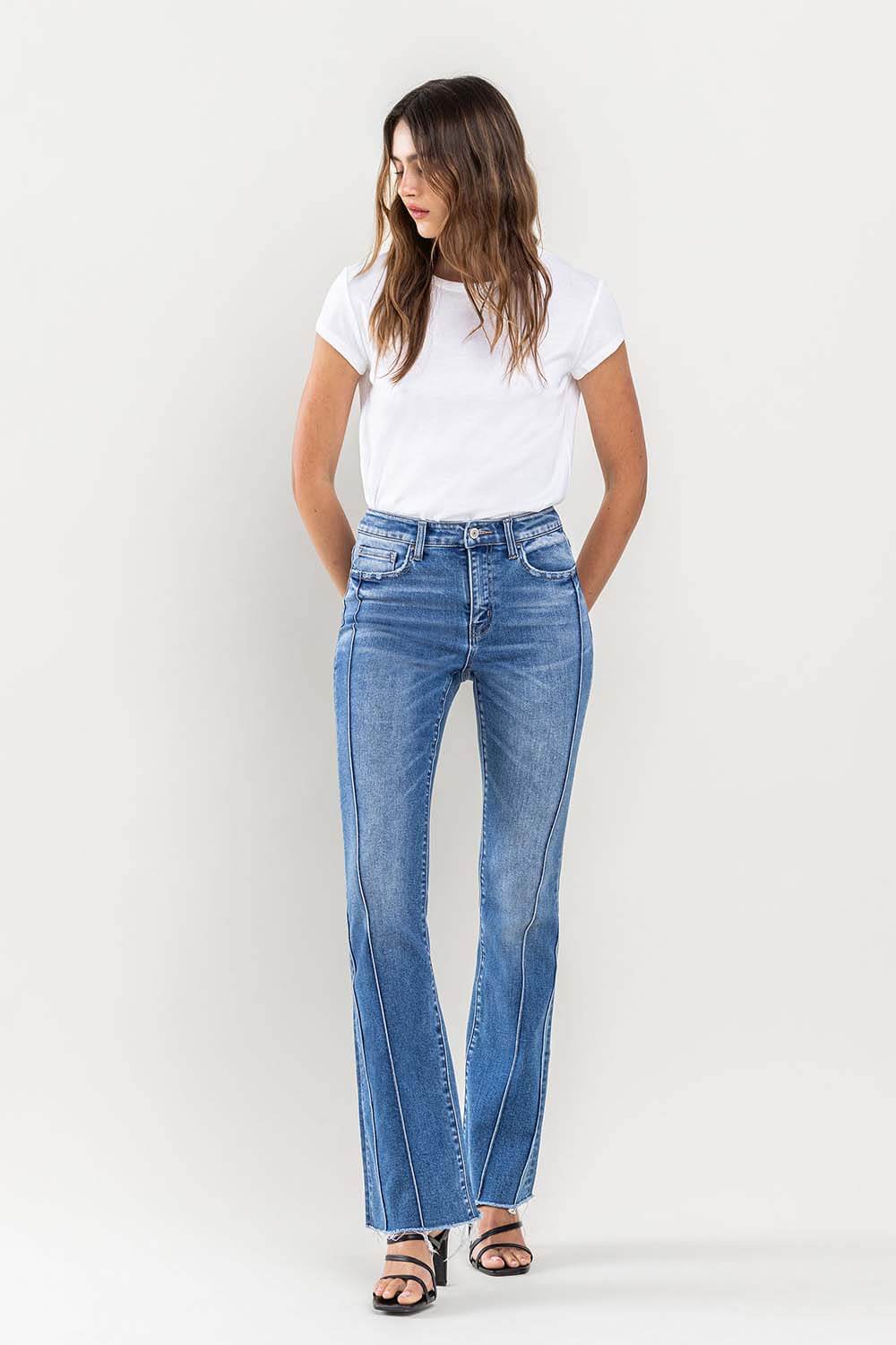 Cherish Seam Detail Bootcut Jeans | Vervet by Flying Monkey | T6088 - Lavender Hills BeautyVervet