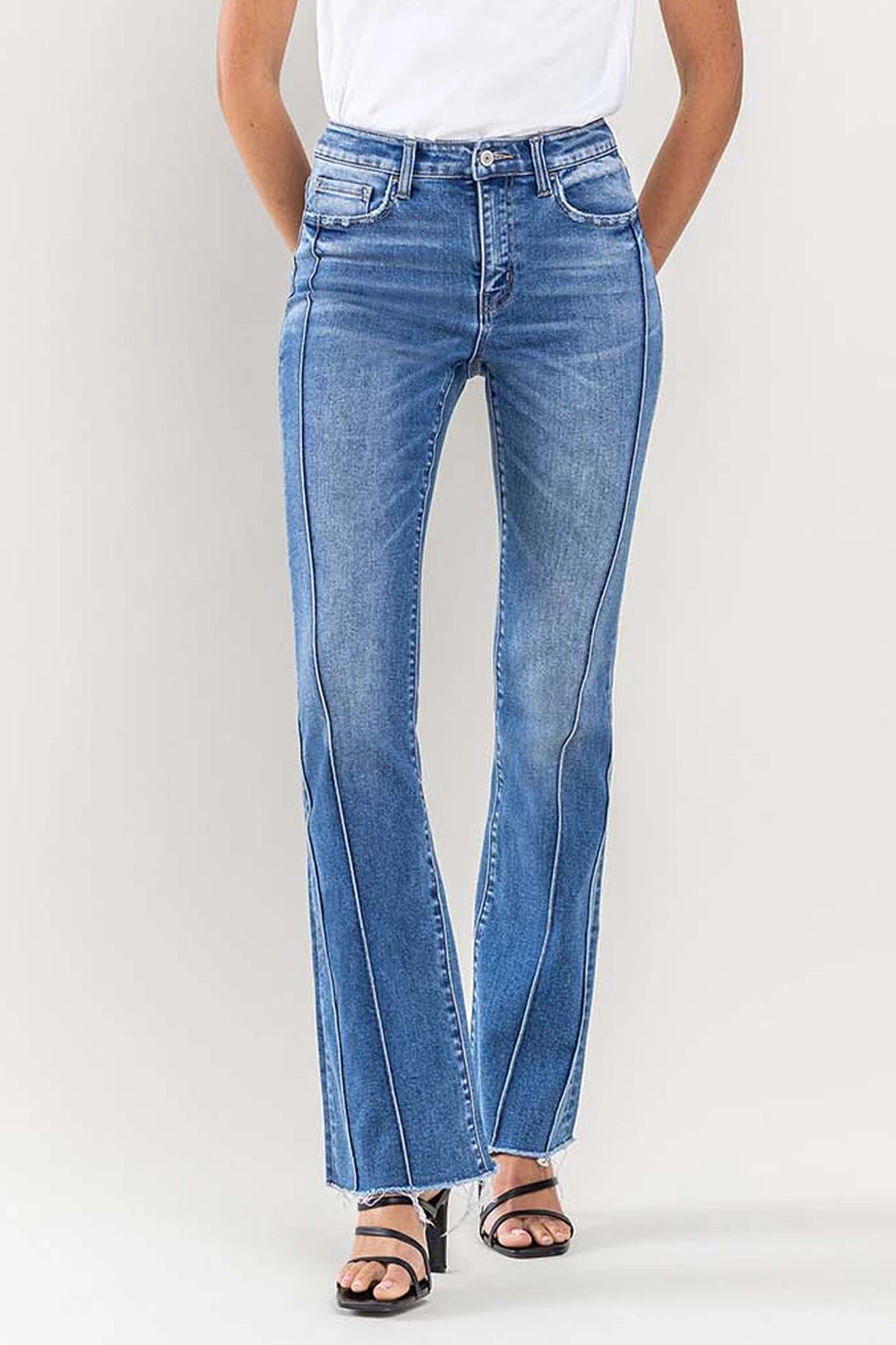 Cherish Seam Detail Bootcut Jeans | Vervet by Flying Monkey | T6088 - Lavender Hills BeautyVervet