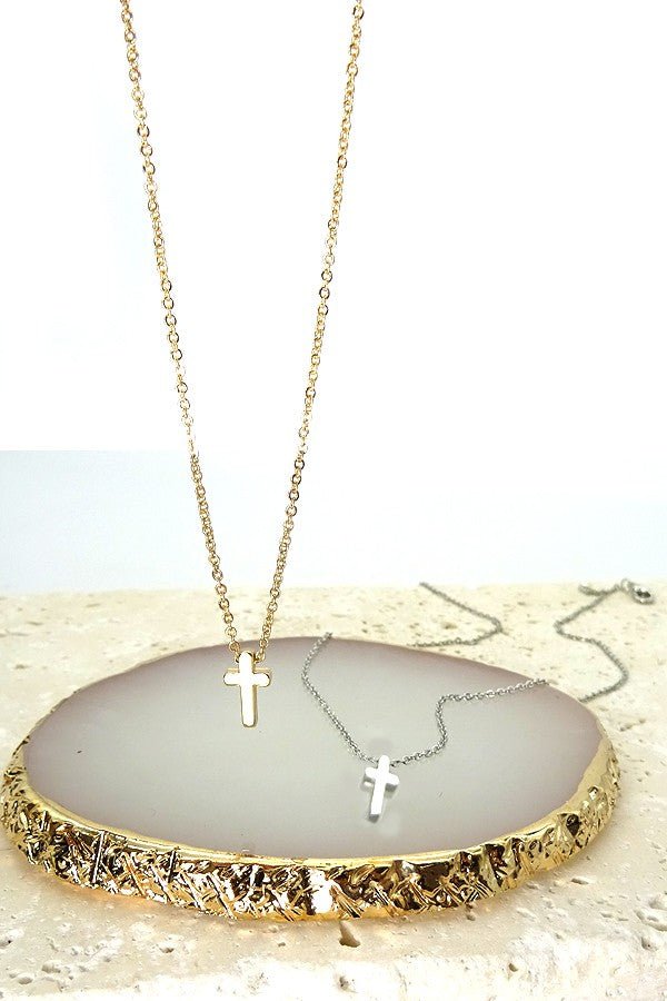 Classic Mini Cross Necklace - Lavender Hills BeautyLavender Hills Beauty47N15737-cross-2