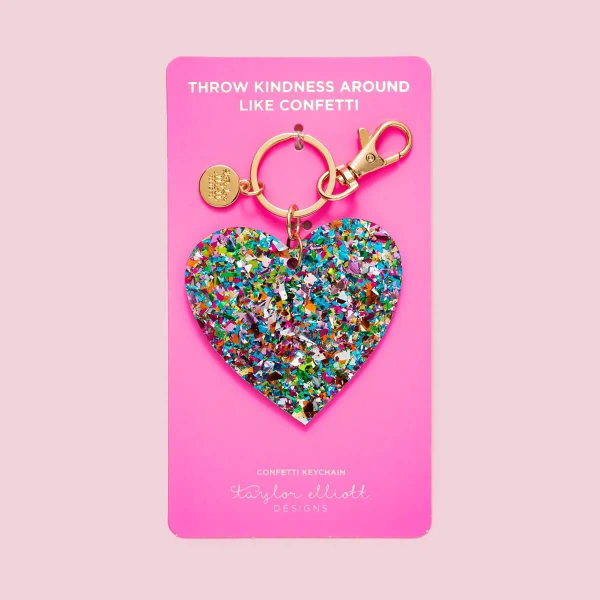 Confetti Acrylic Heart Keychain - Lavender Hills BeautyTaylor Elliott Designs
